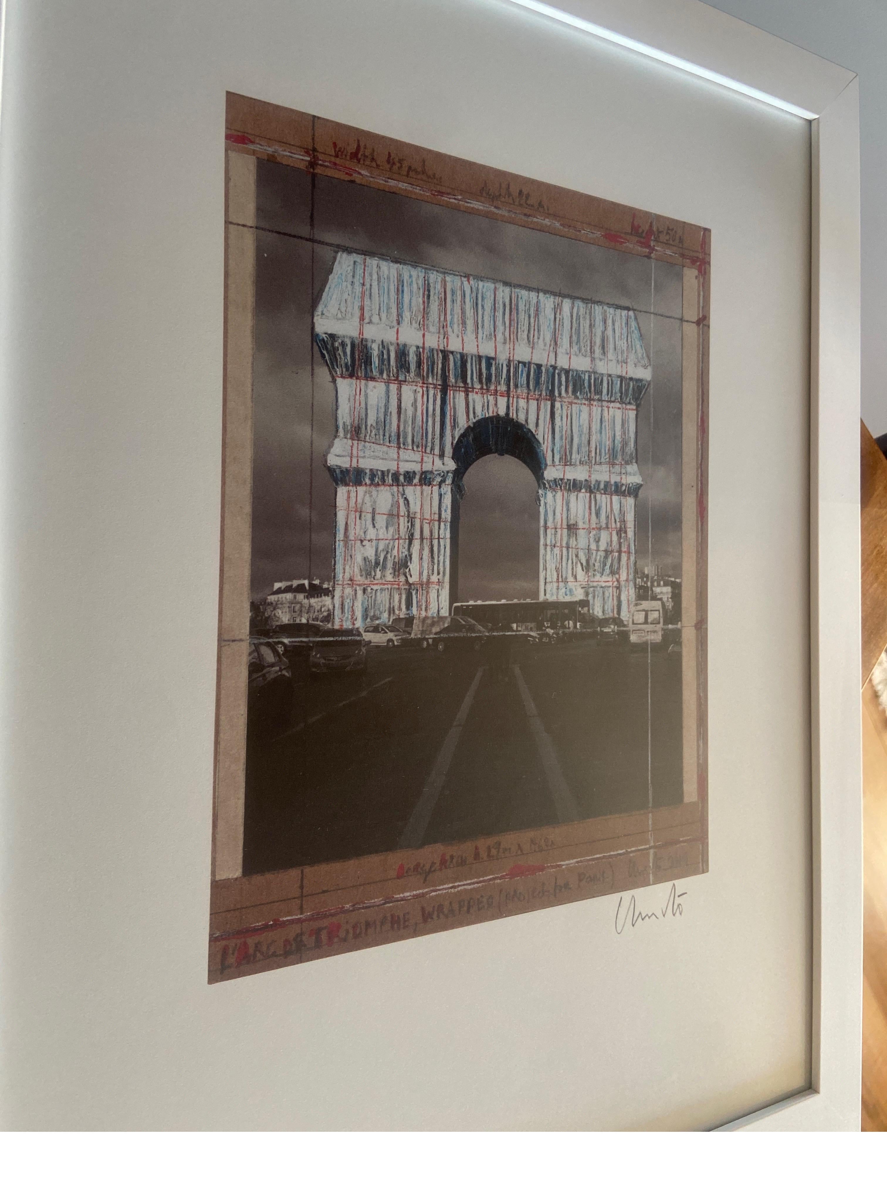 Christo Javacheff Print of L'Arc de Triomphe Wrapped Project Signed 2019 For Sale 1