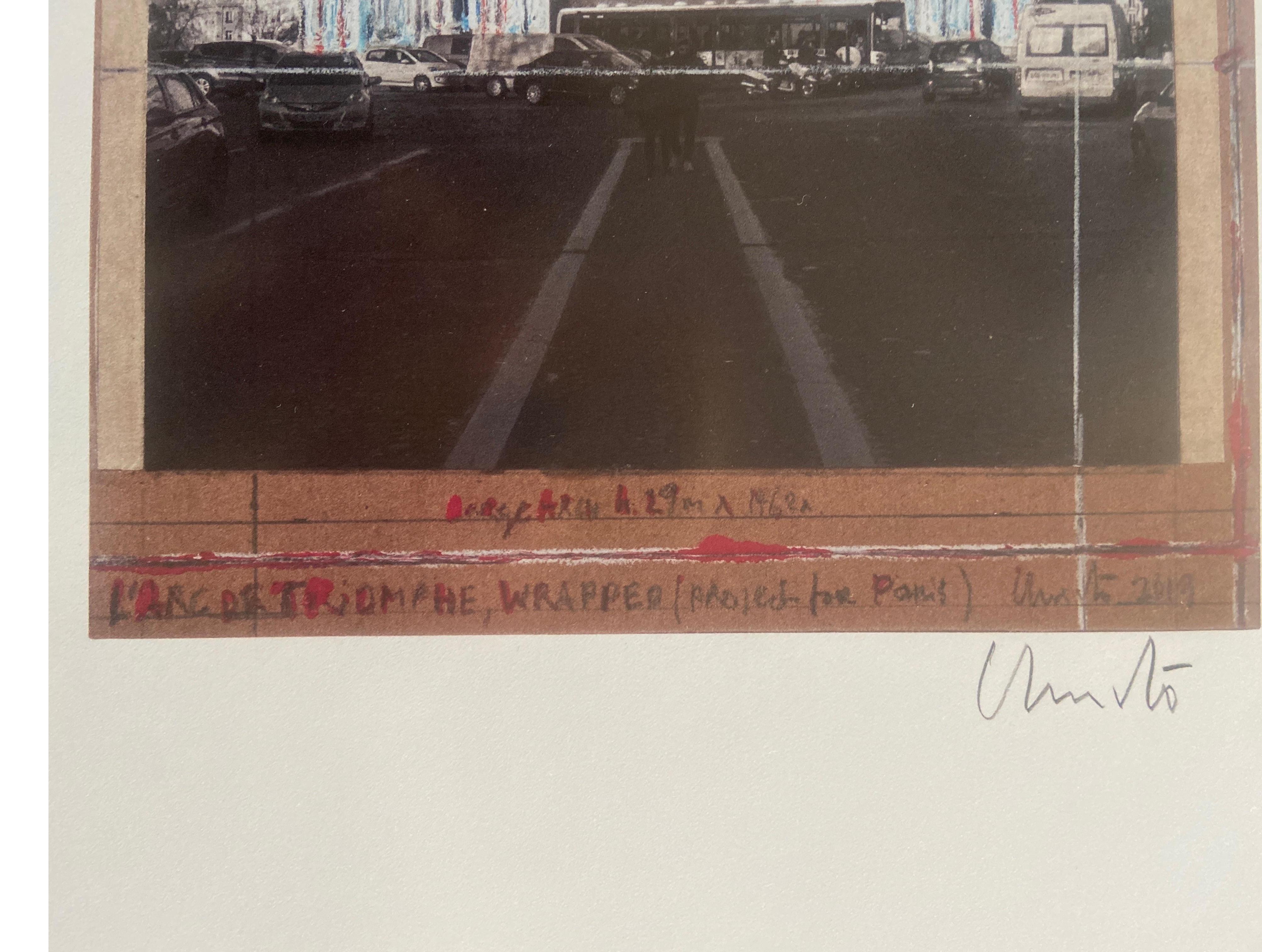 Christo Javacheff Print of L'Arc de Triomphe Wrapped Project Signed 2019 For Sale 3