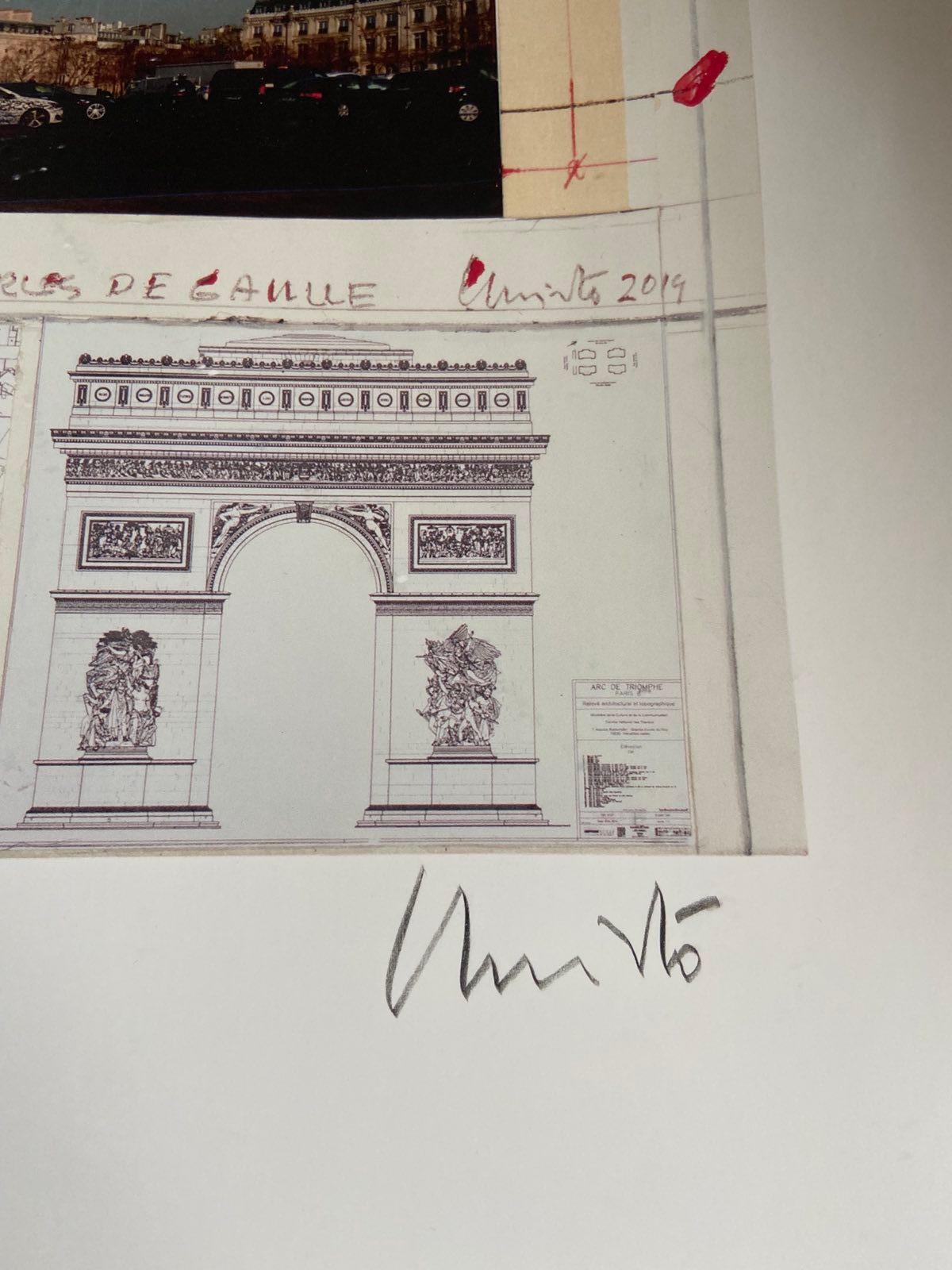 Paper Christo Javacheff Print of L'Arc de Triomphe Wrapped Project Signed 2020