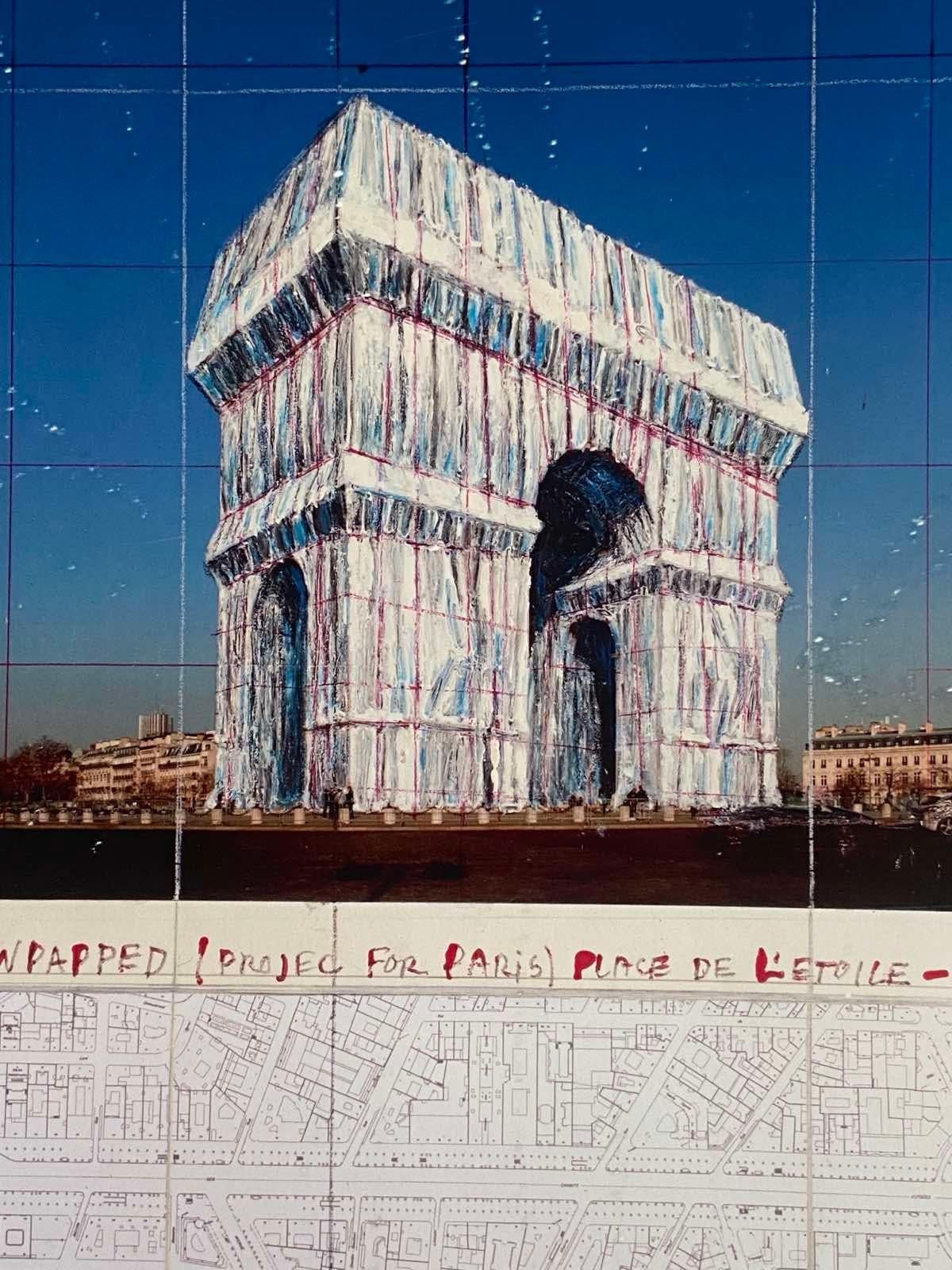 Christo Javacheff Print of L'Arc de Triomphe Wrapped Project Signed 2020 2