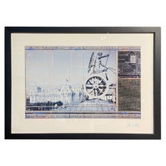 Christo Javacheff Signierte Offsetdruck-Collage „Wrapped Reichstag“ 1994