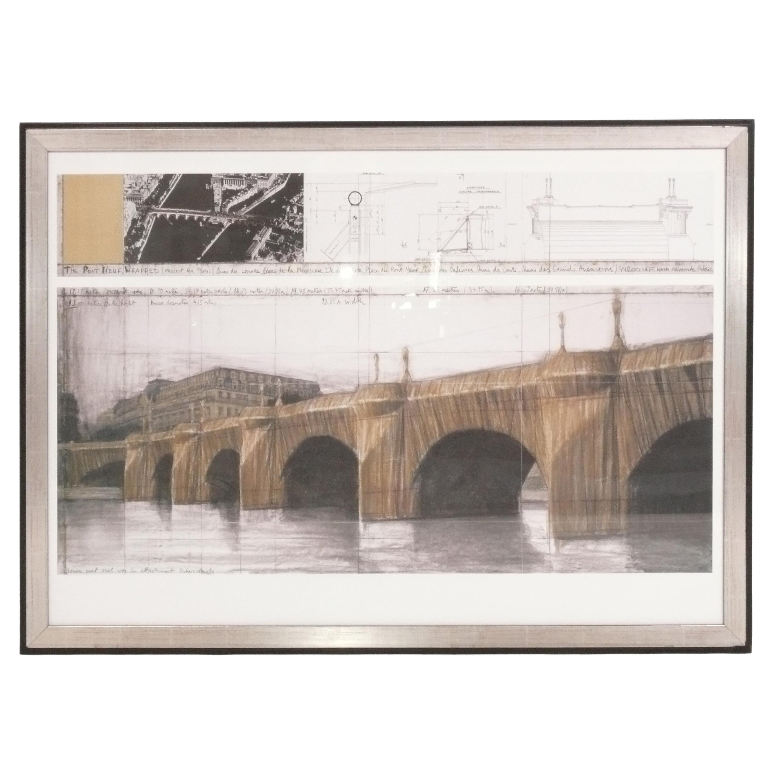 Christo and Jeanne-Claude Abstract Lithograph Large Scale 30" x 42" (lithographie abstraite)