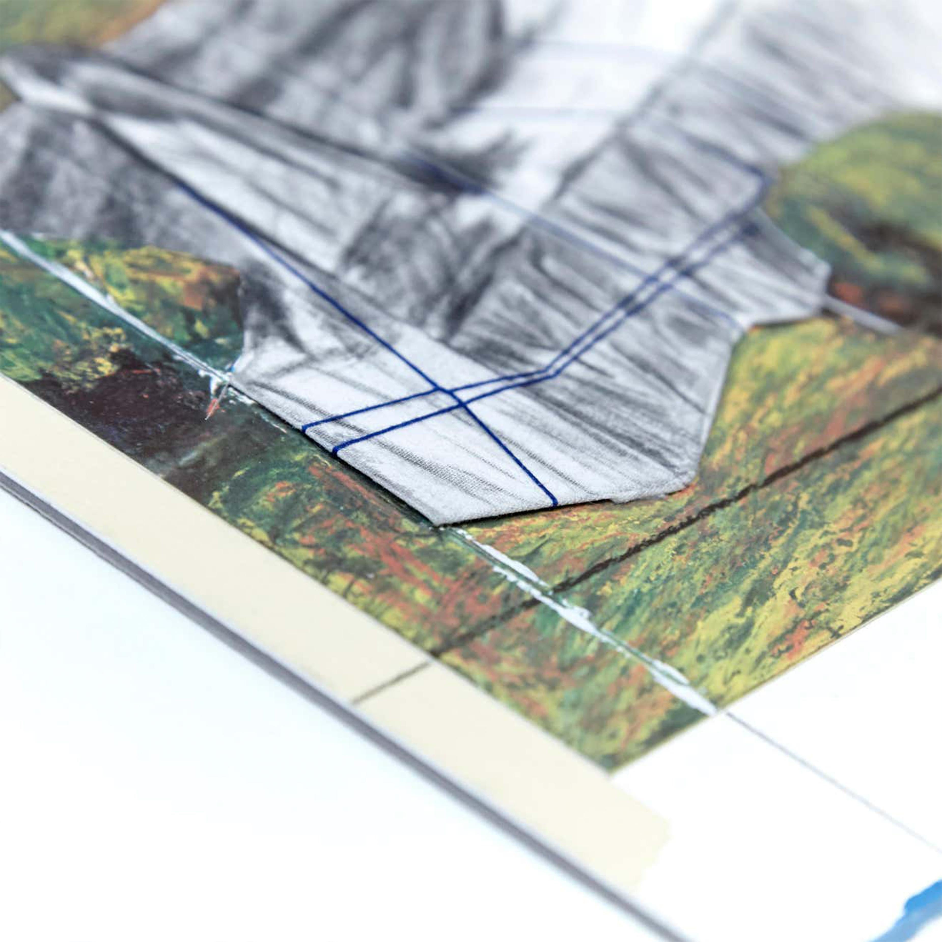 Christo Brunnen mit Lithographie-Collage umwickelt (Spanisch) im Angebot