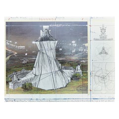Christo Lithograph-Collage Wrapped Fountain