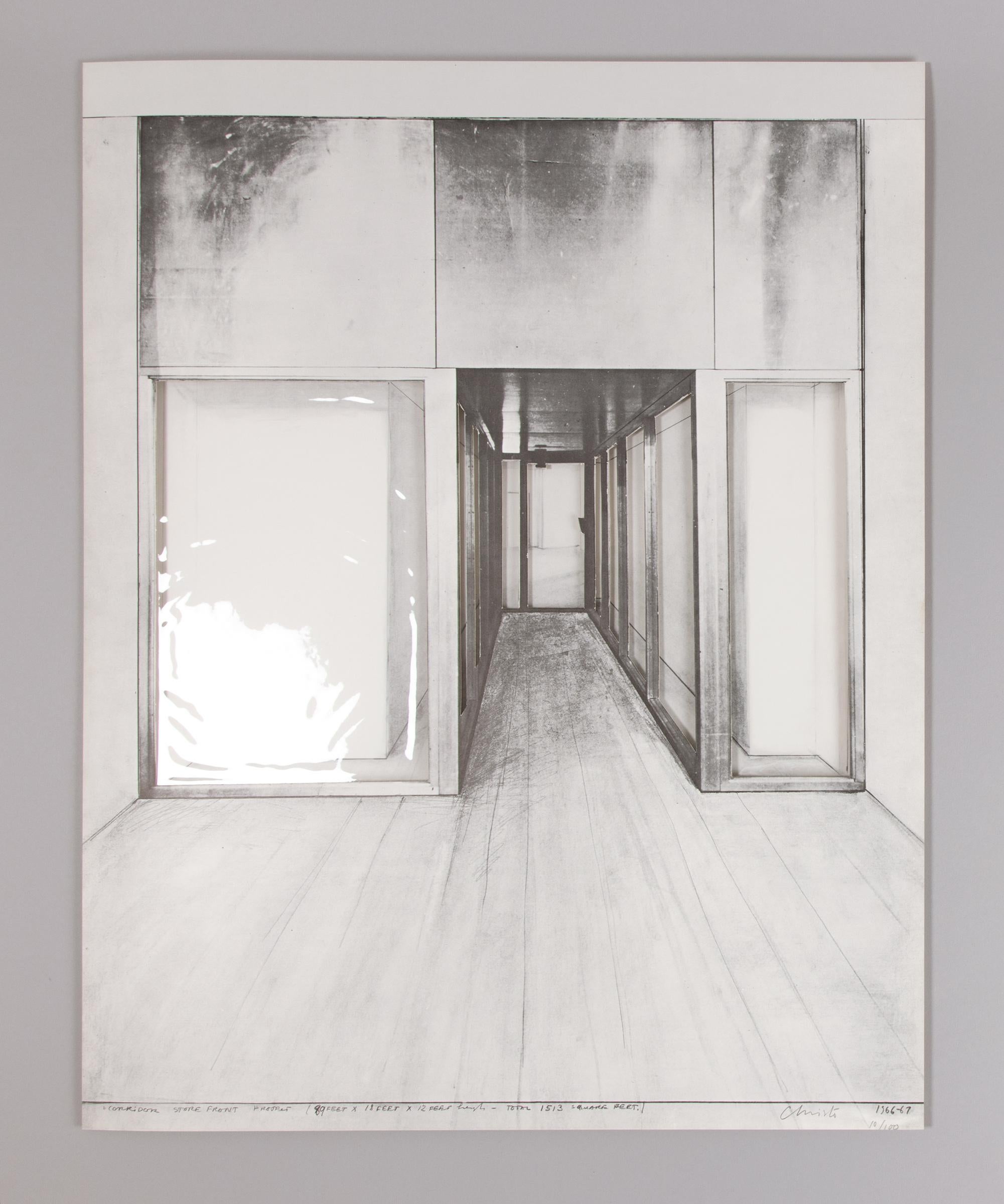 Christo, Corridor Store Front (Monuments) - Signed Collage 2