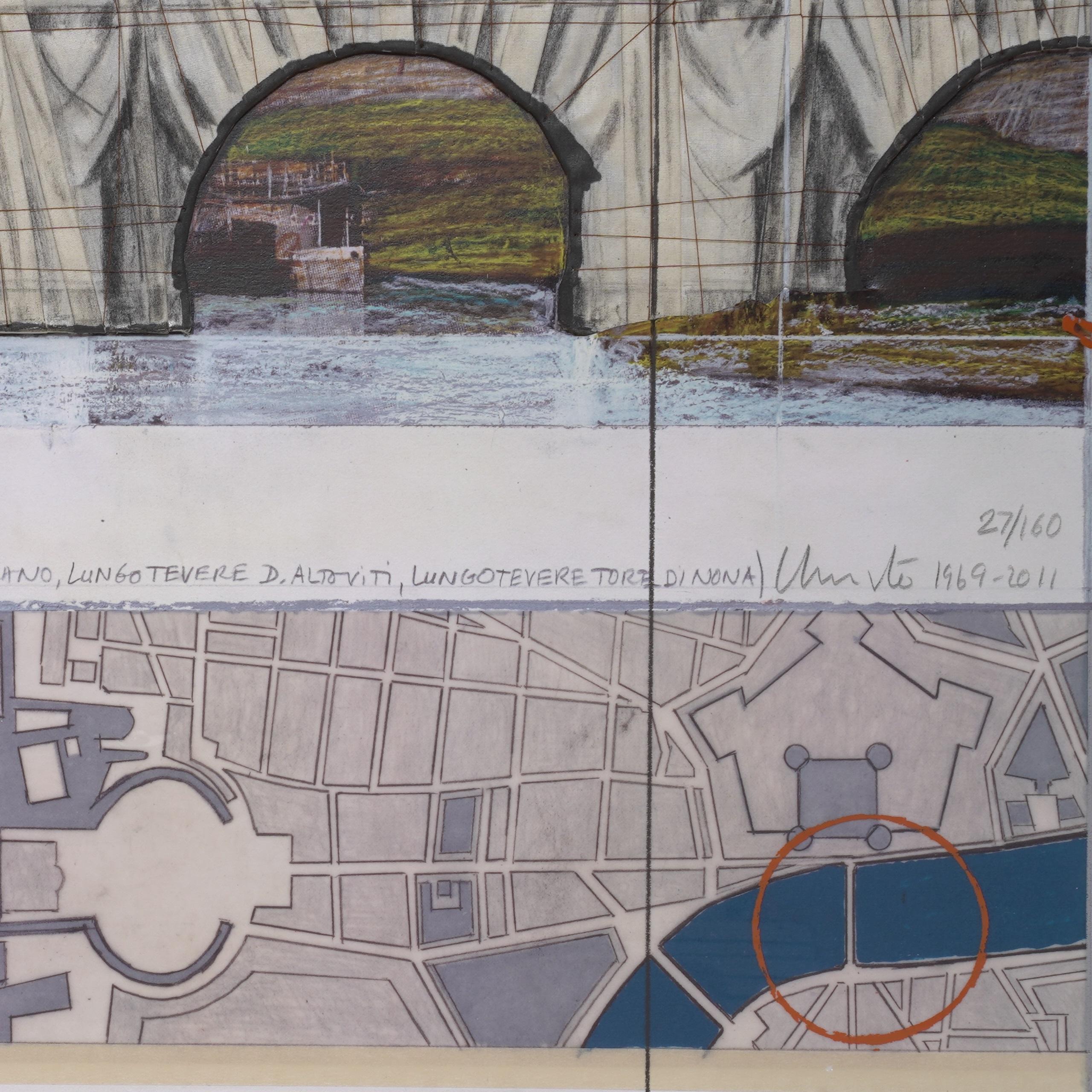 Ponte Sant’Angelo -Christo, Contemporary, 21st Century, Collage, Limited Edition 3