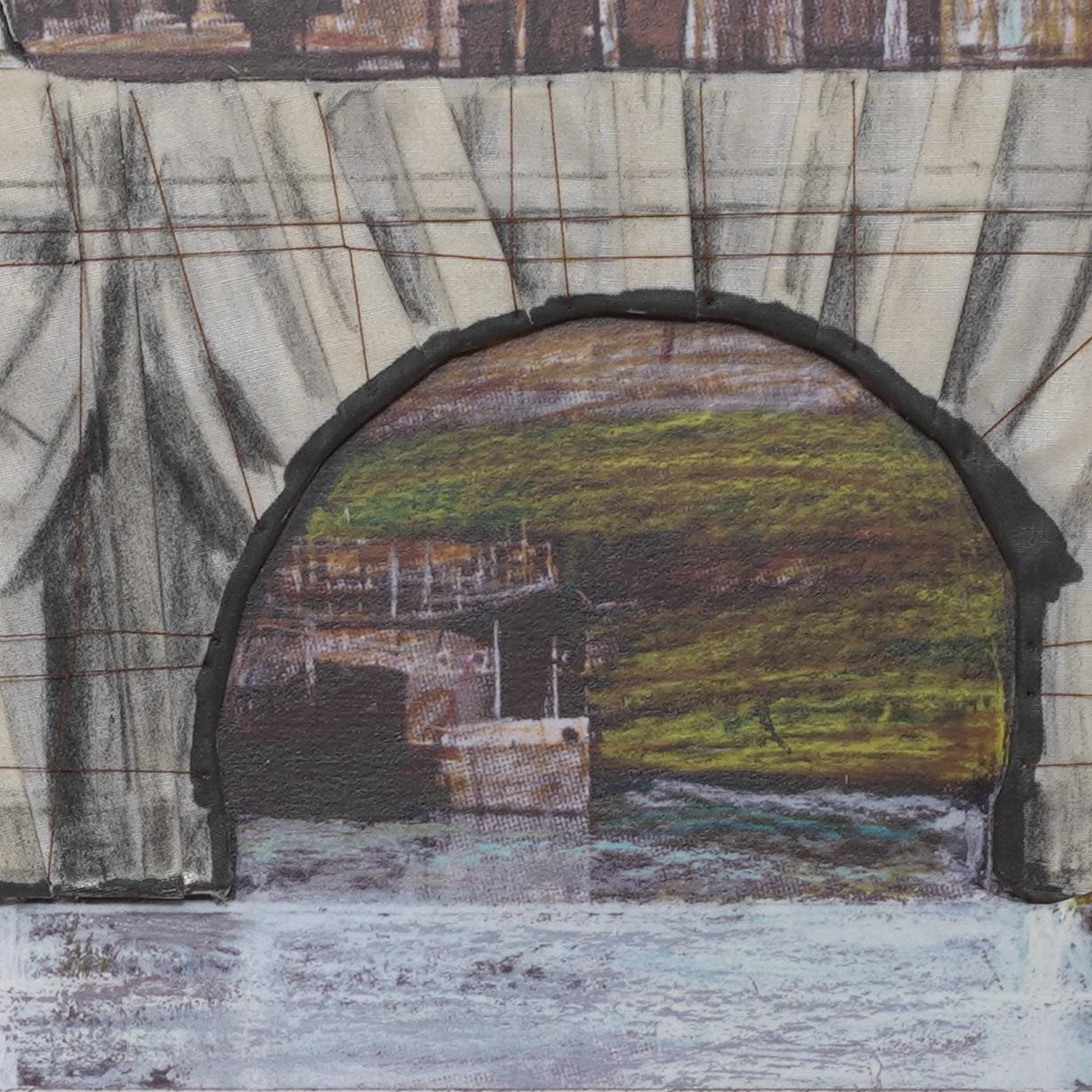 Ponte Sant’Angelo -Christo, Contemporary, 21st Century, Collage, Limited Edition 4