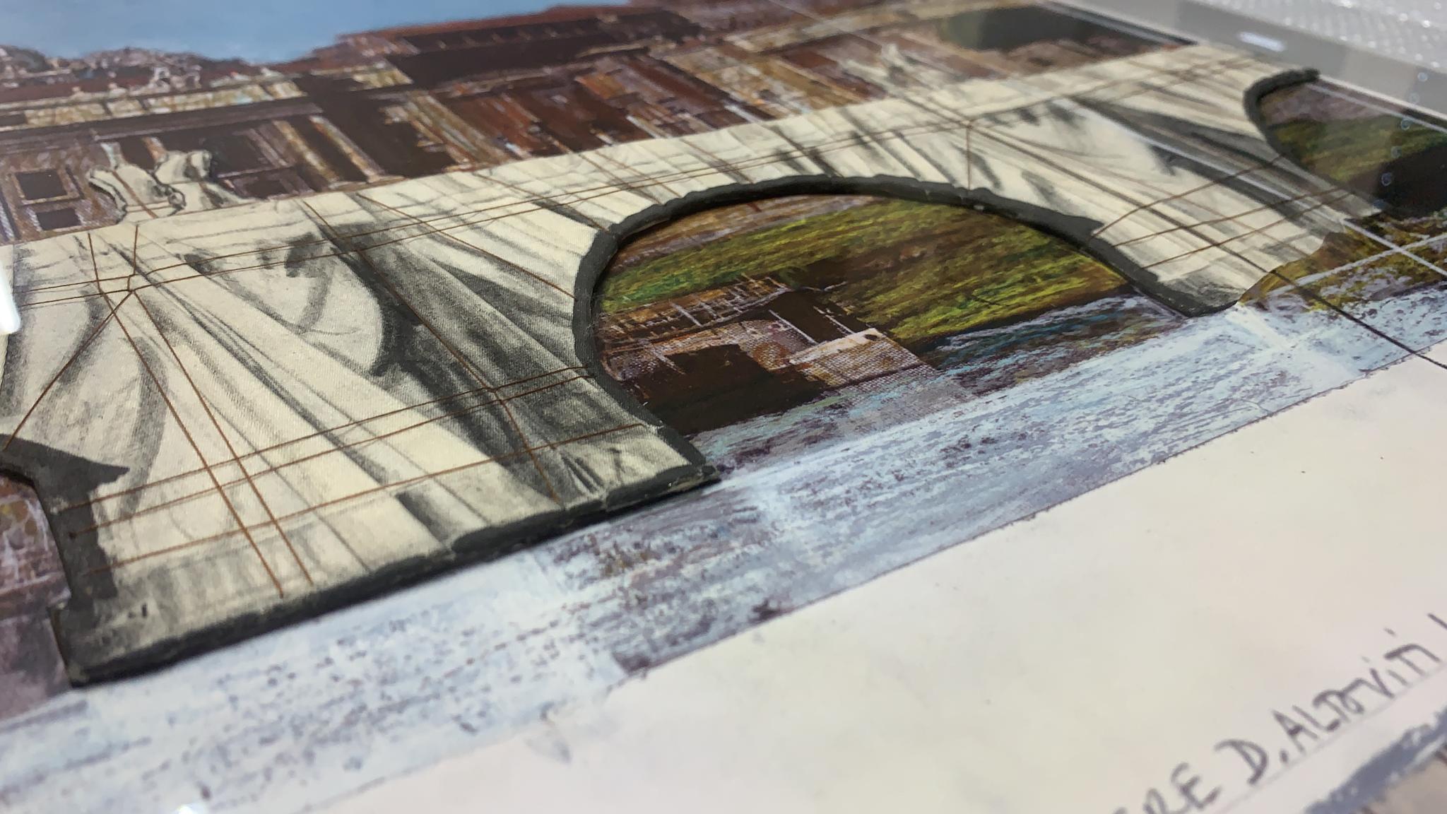 Ponte Sant'Angelo - Christo, Contemporain, 21e siècle, Collage, Édition limitée en vente 10