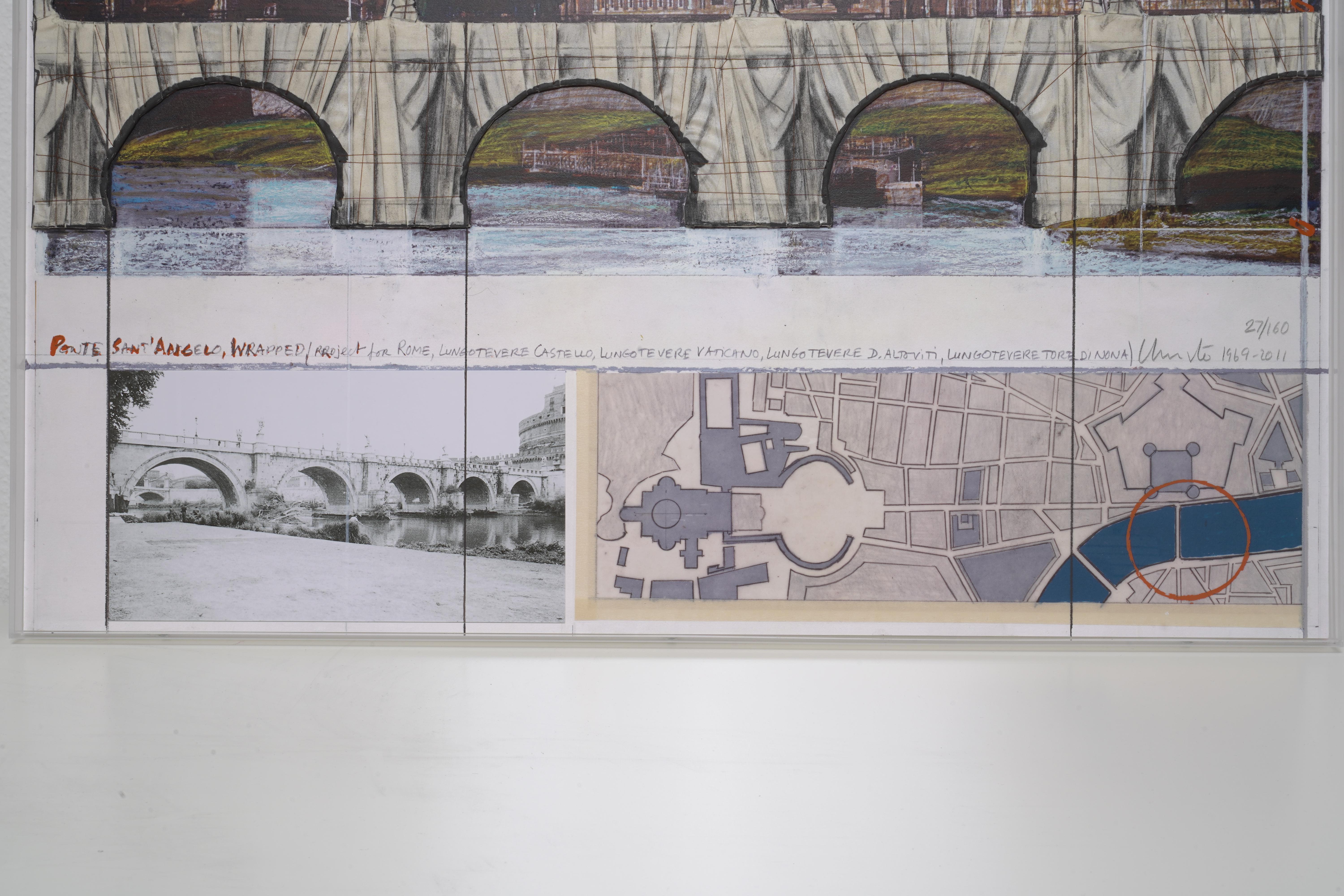 Ponte Sant'Angelo - Christo, Contemporain, 21e siècle, Collage, Édition limitée en vente 2