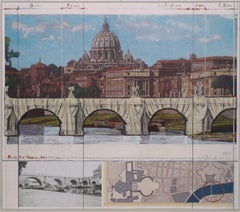 Ponte Sant'Angelo - Christo, Contemporary, 21. Jahrhundert, Collage, Limitierte Auflage