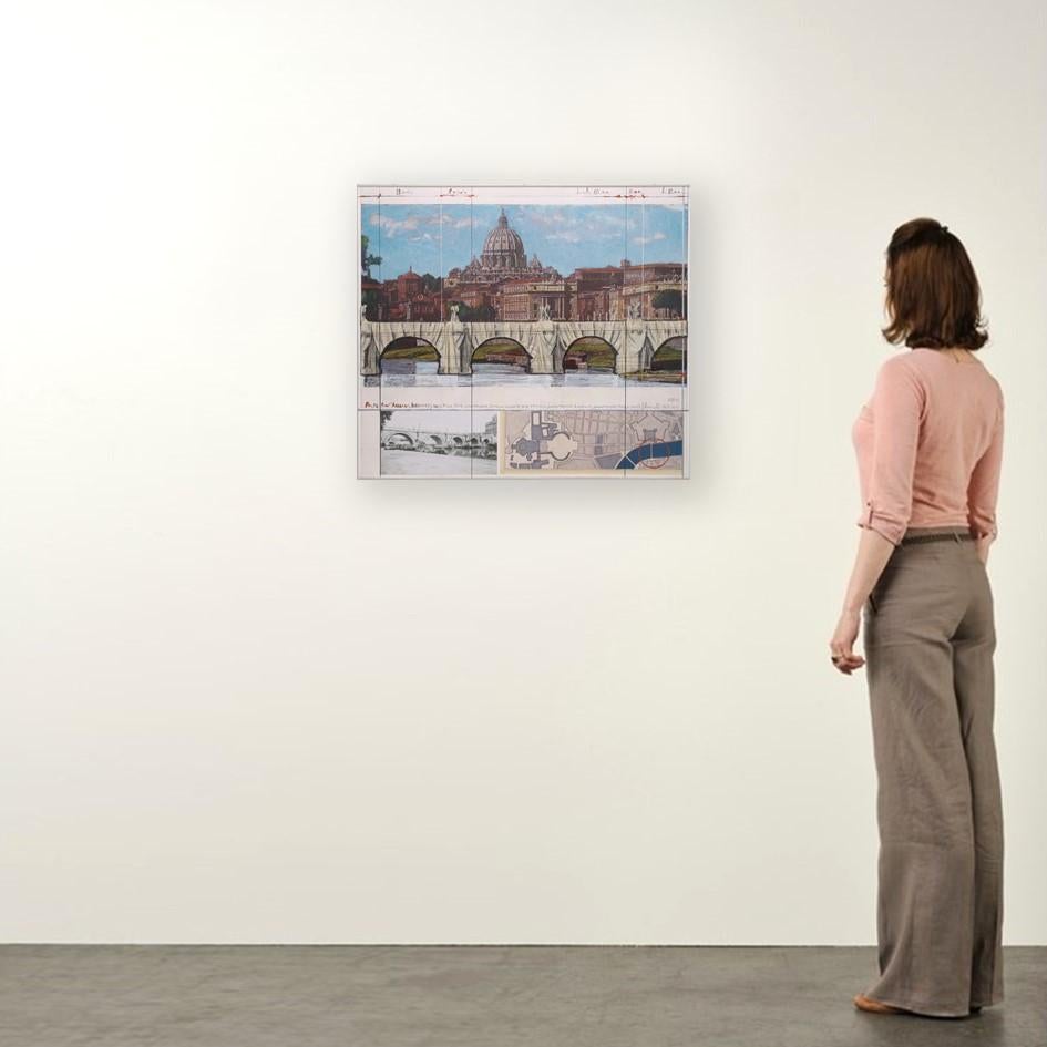 Ponte Sant'Angelo - Christo, Contemporain, 21e siècle, Collage, Édition limitée en vente 15