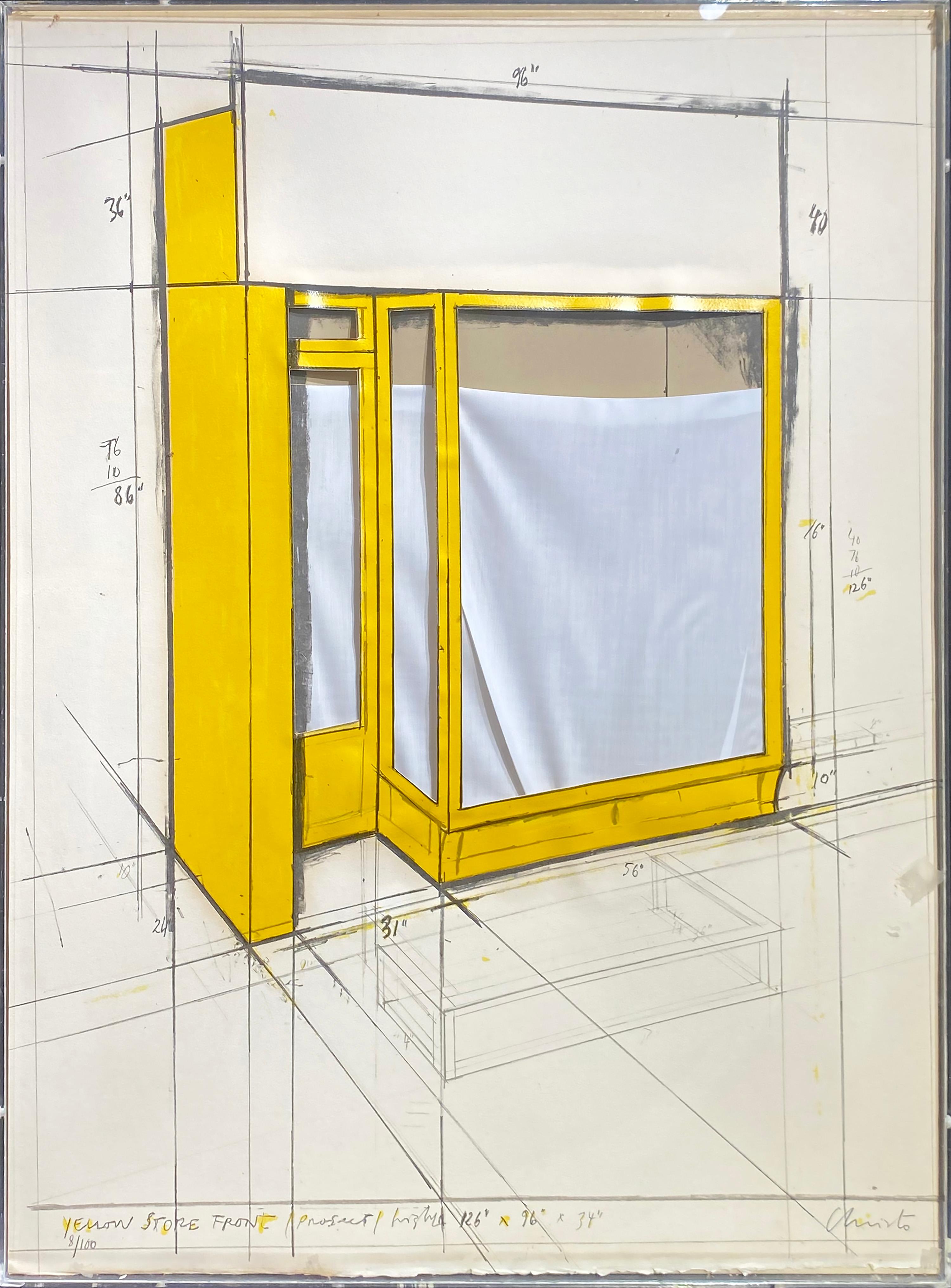 Yellow Store Front, Project, 1980 - American Modern Mixed Media Art by Christo