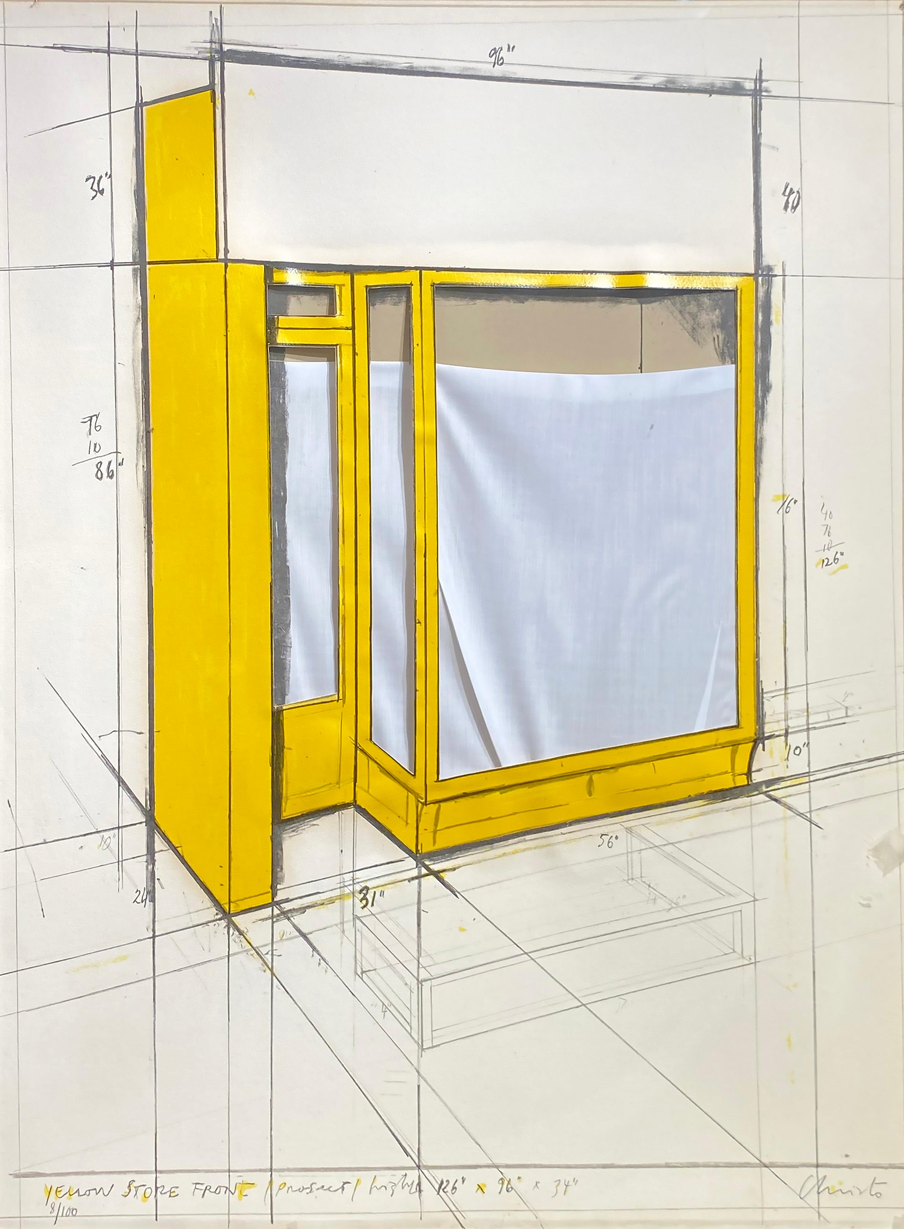 Yellow Store Front, Project, 1980 - Mixed Media Art by Christo