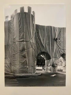 Wrapped Roman Wall - Photolithograph by Christo - 1974 ca