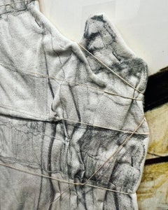 Christo ( 1935 – 2020 ) – Screenprint with collage of fabric, twine and staples