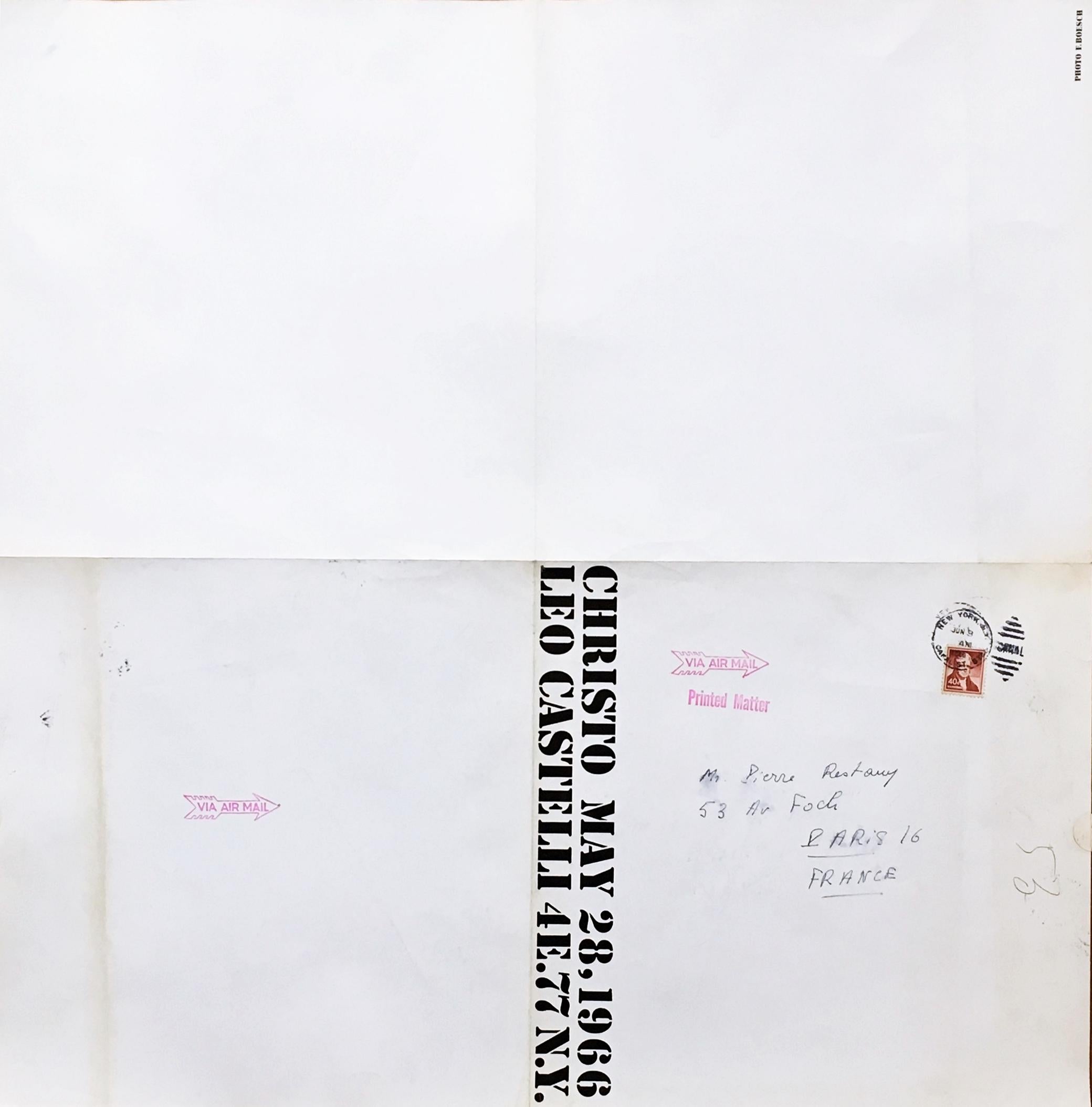 Christo à la galerie Leo Castelli, NY (signé à la main) posté à Pierre Restany en vente 8