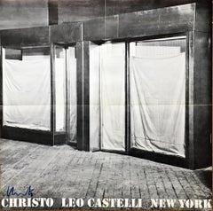 Christo at Leo Castelli, invitation Hand Signed by Christo to Pierre Restany