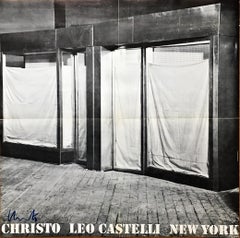 Christo chez Leo Castelli, invitation signée à la main par Christo à Pierre Restany