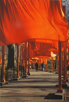 Vintage Christo - "The Gates New York Central Park" - color offset on heavy paper