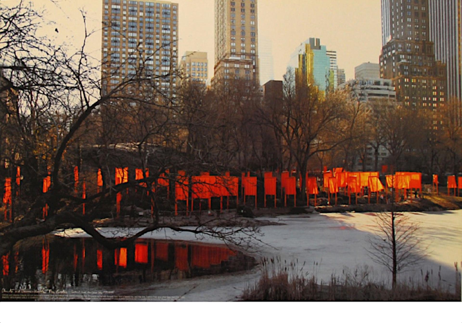 Christo - "The Gates - New York Central Park" - color offset on heavy paper