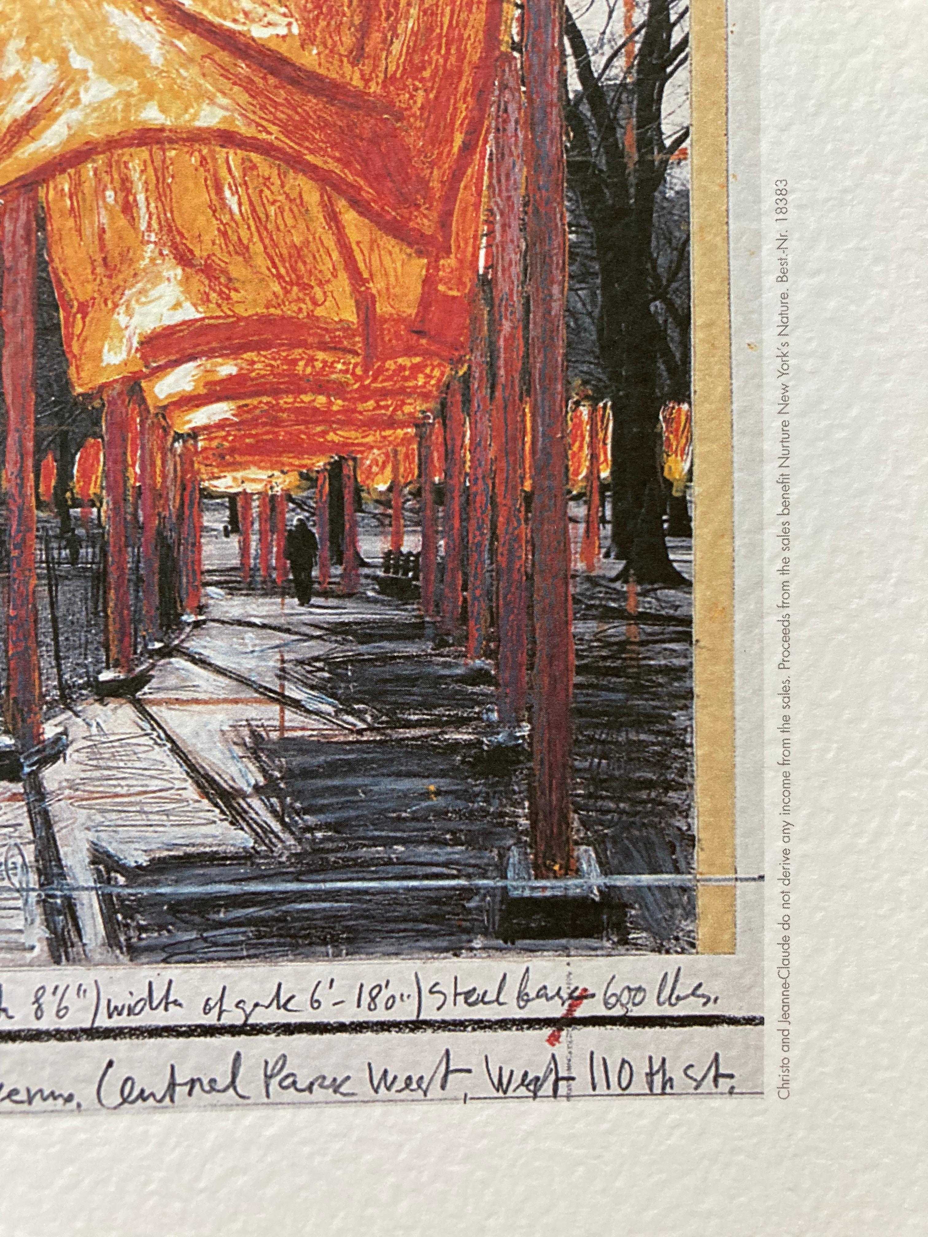 Impression signée Christo « The Gates » NYC, 2005 en vente 2