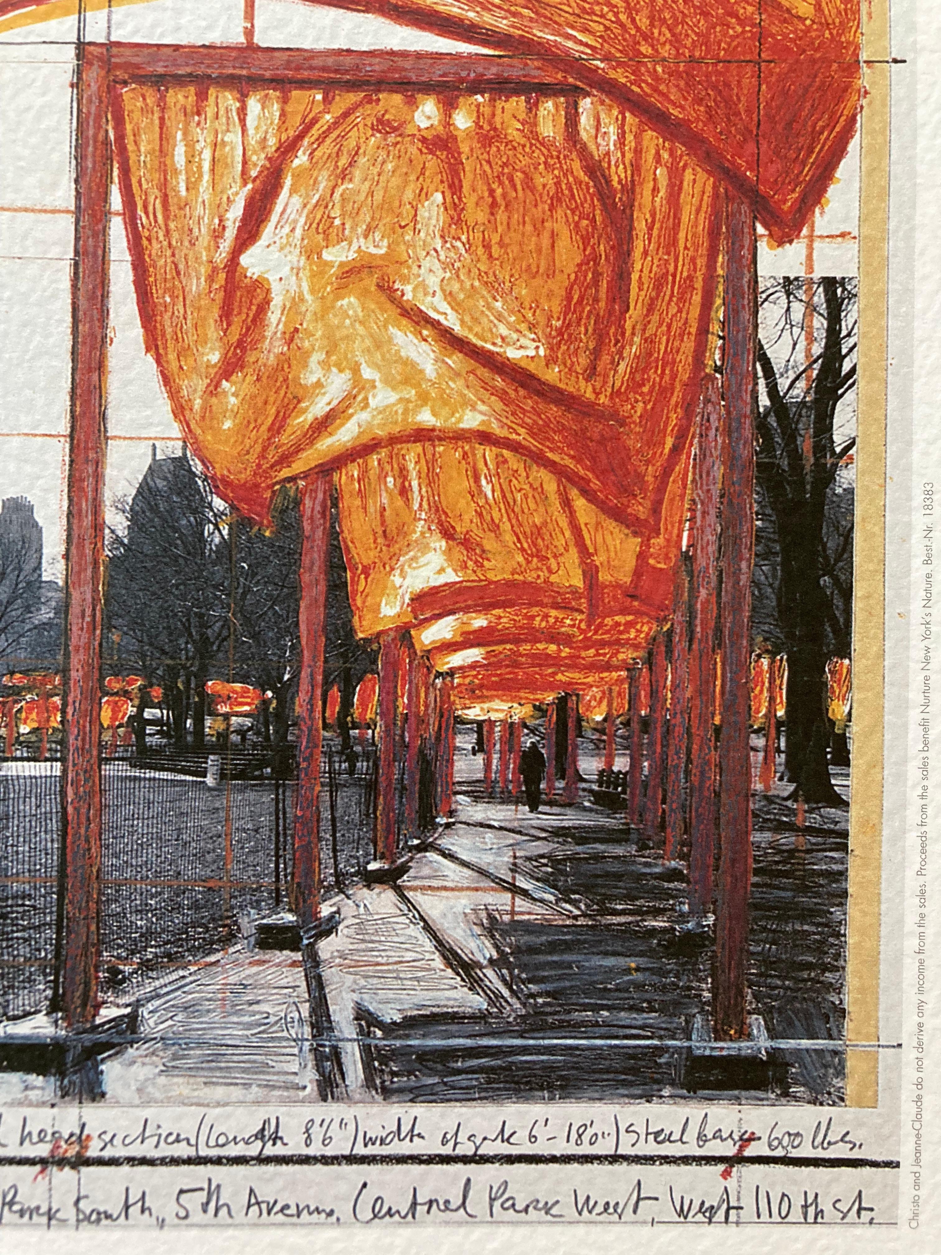 Impression signée Christo « The Gates » NYC, 2005 en vente 4