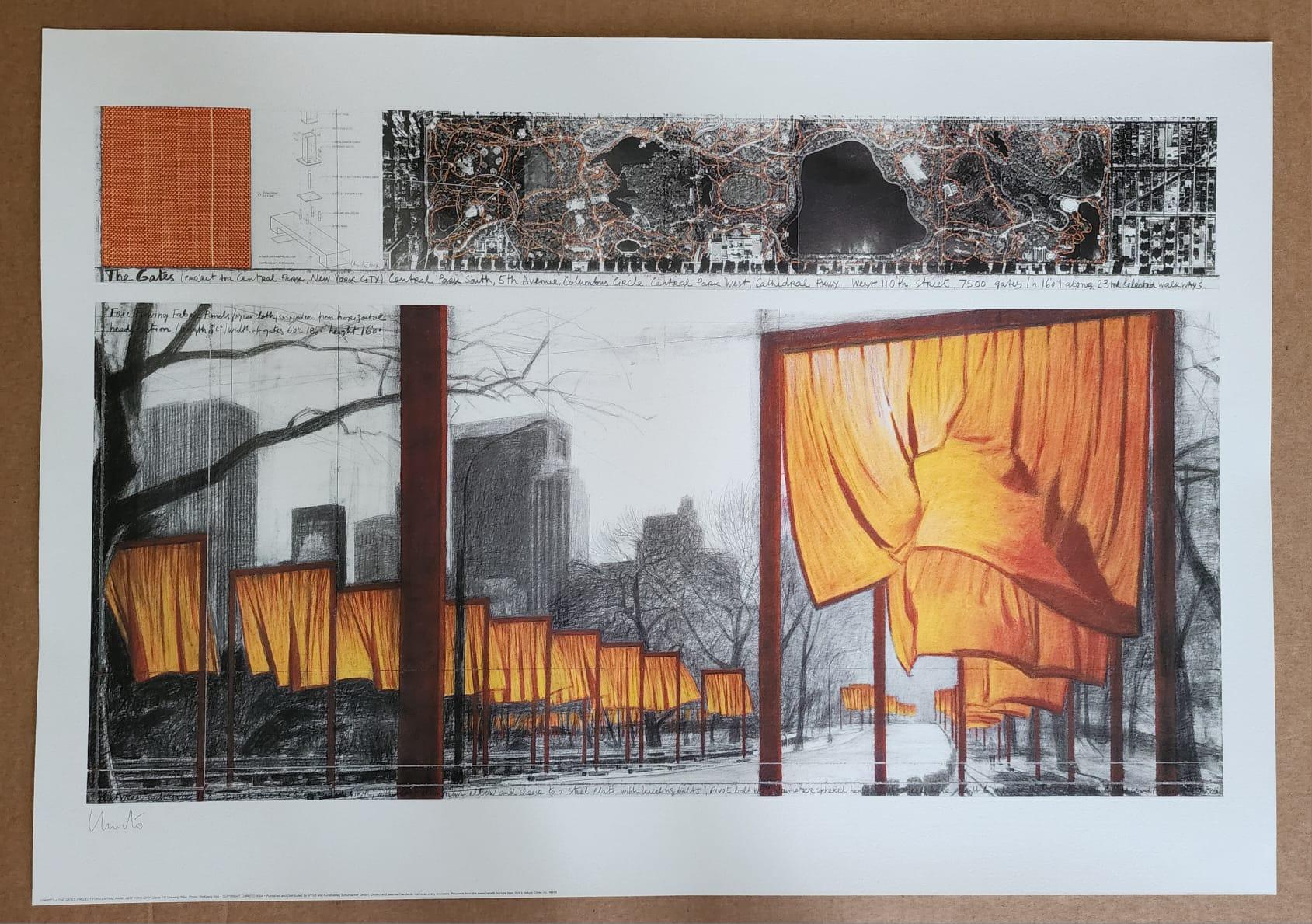 CHRISTO 'THE GATES XXI - 2004' HAND SIGNED - Print by Christo