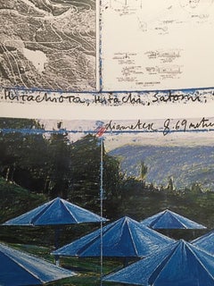 Christo 'The Umbrellas - Joint Project for Japan and USA' (Blue) Signed Print