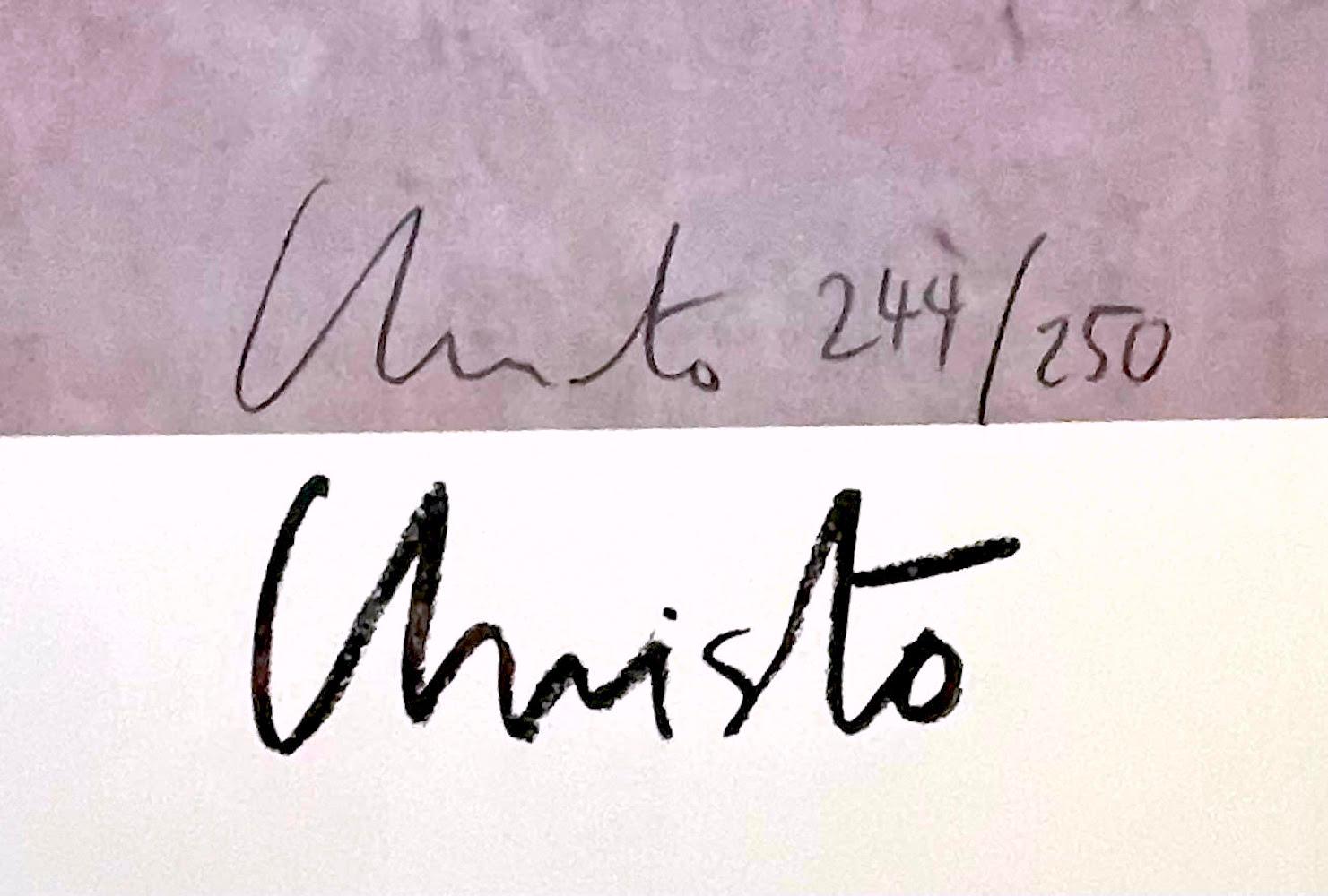 Christo, Wrapped Paris Review lithograph, Deluxe hand signed ed. 244/250 Framed For Sale 1