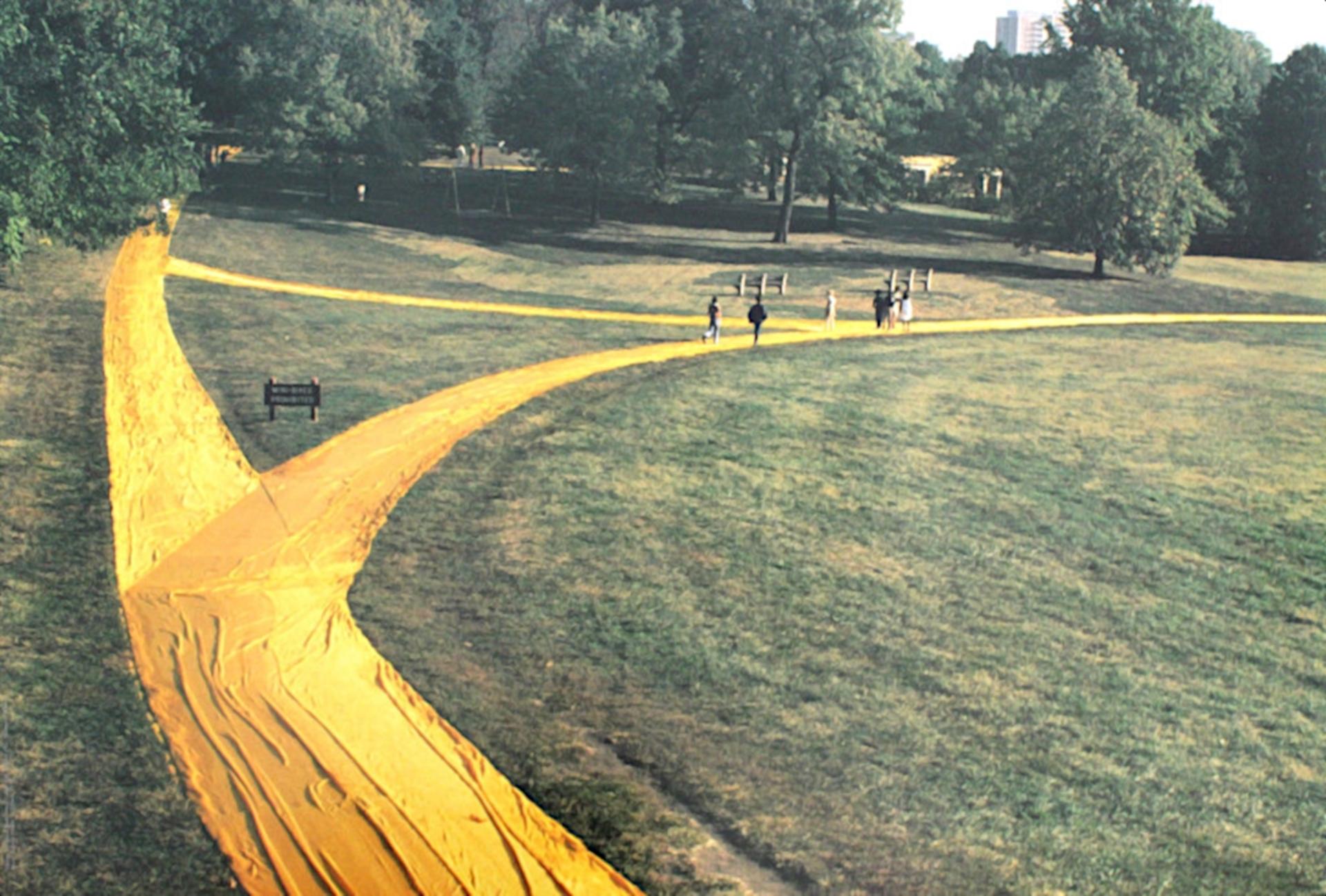 Christo - "Wrapped Walk Ways", Loose Park in Kansas City - photo offset