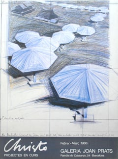 Vintage Galeria Joan Prats - Beach Umbrella Sketch