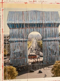 L'Arc de Triomphe, wrapped  - original Christo modern art lithograph Paris