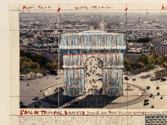L'Arc de Triomphe, wrapped  - original Christo modern art lithograph Paris