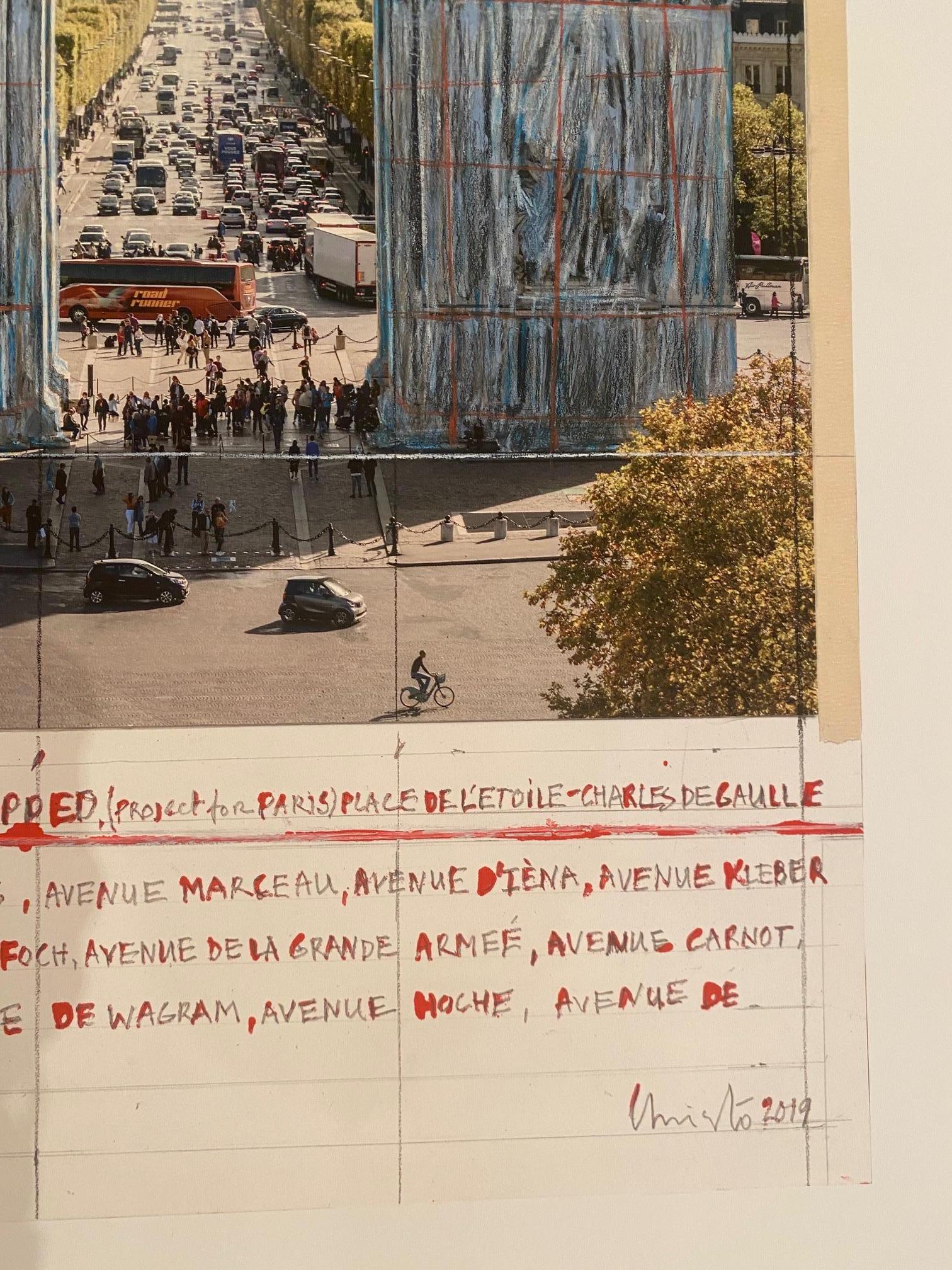 L'Arc de Triomphe, wrapped  - original Christo modern art lithograph Paris For Sale 2