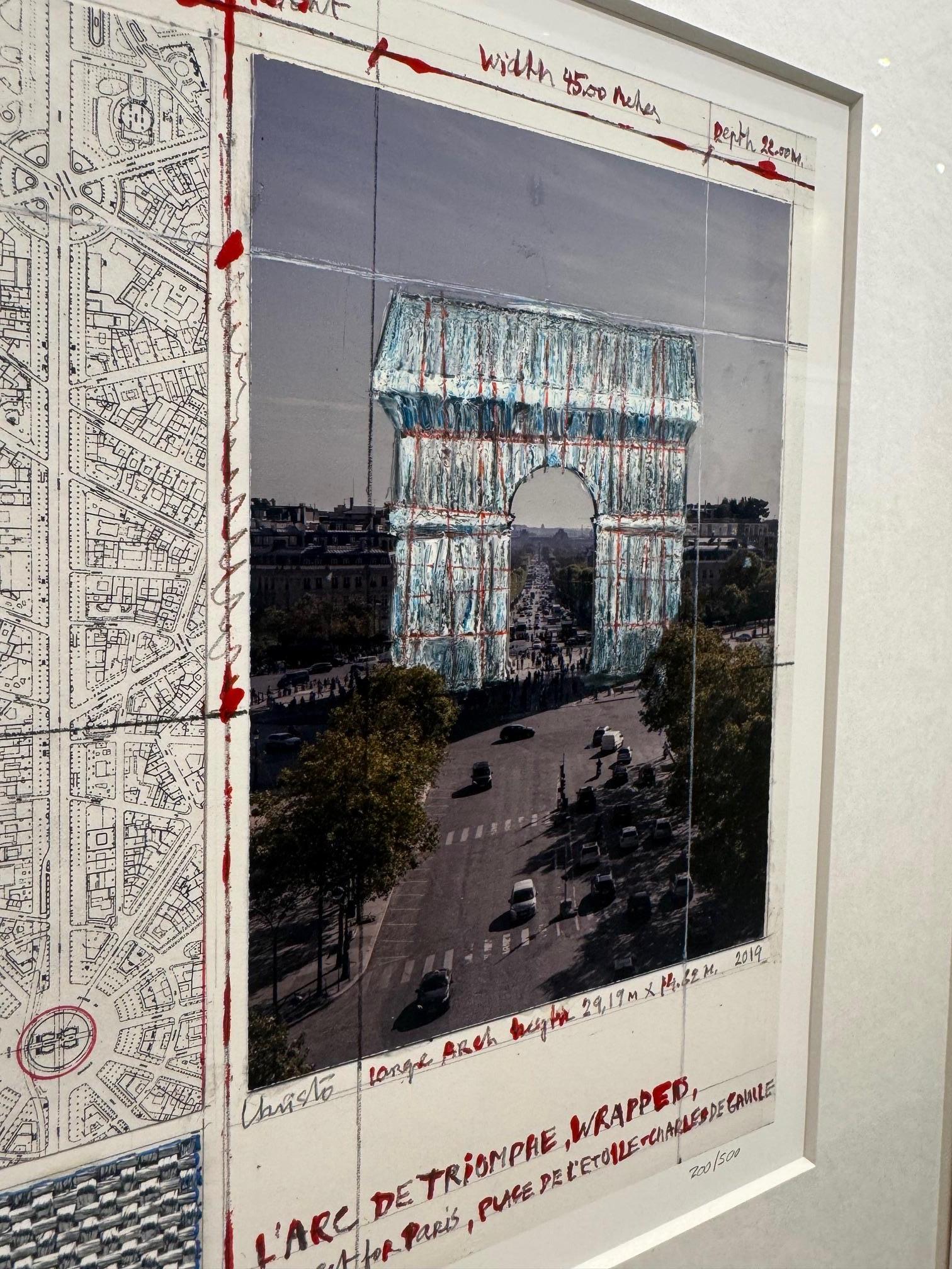 L'Arc de Triomphe, wrapped  - original Christo modern art lithograph Paris For Sale 3