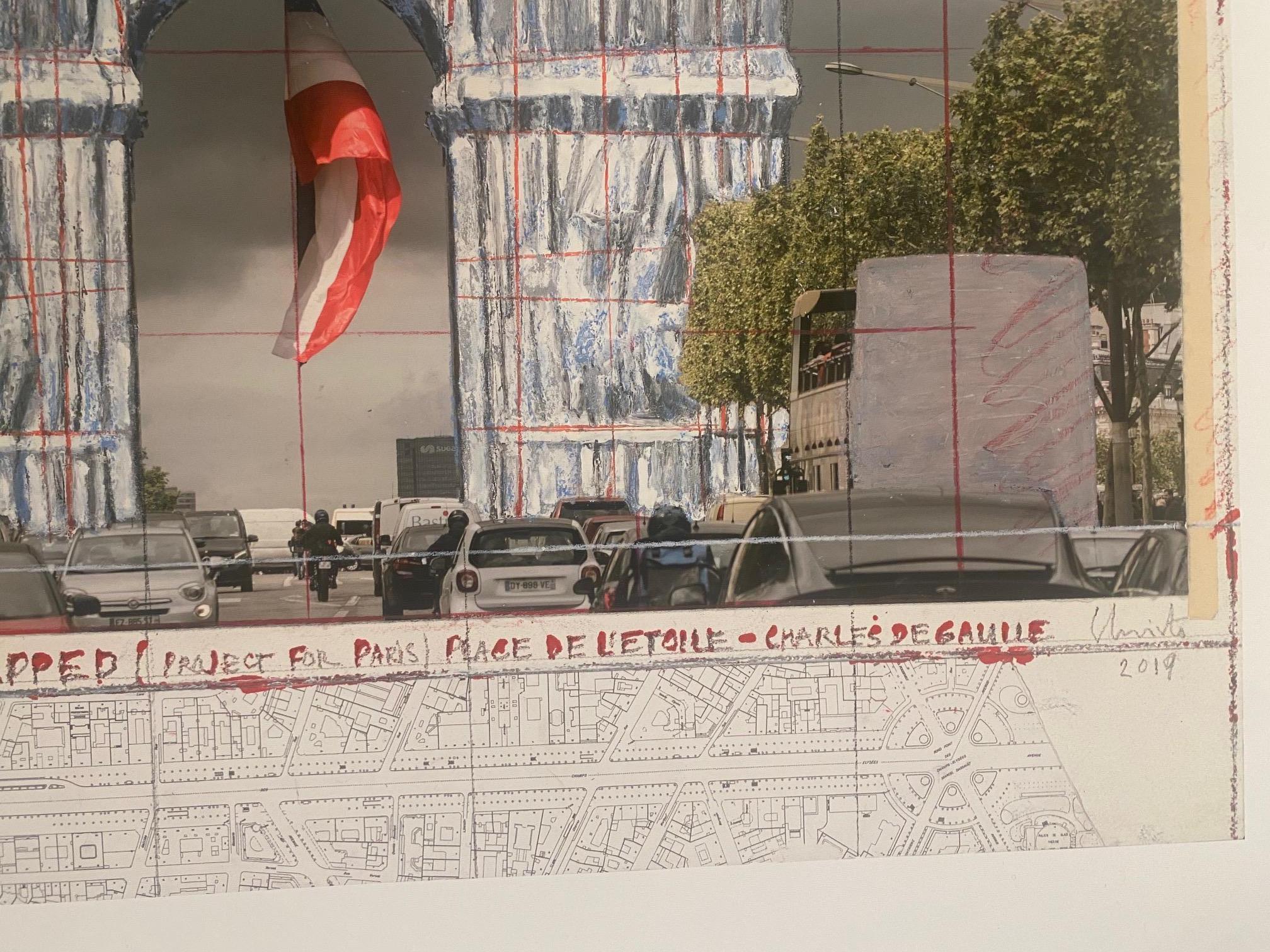 El Arco del Triunfo, envuelto  - litografía original de arte moderno Christo París en venta 4