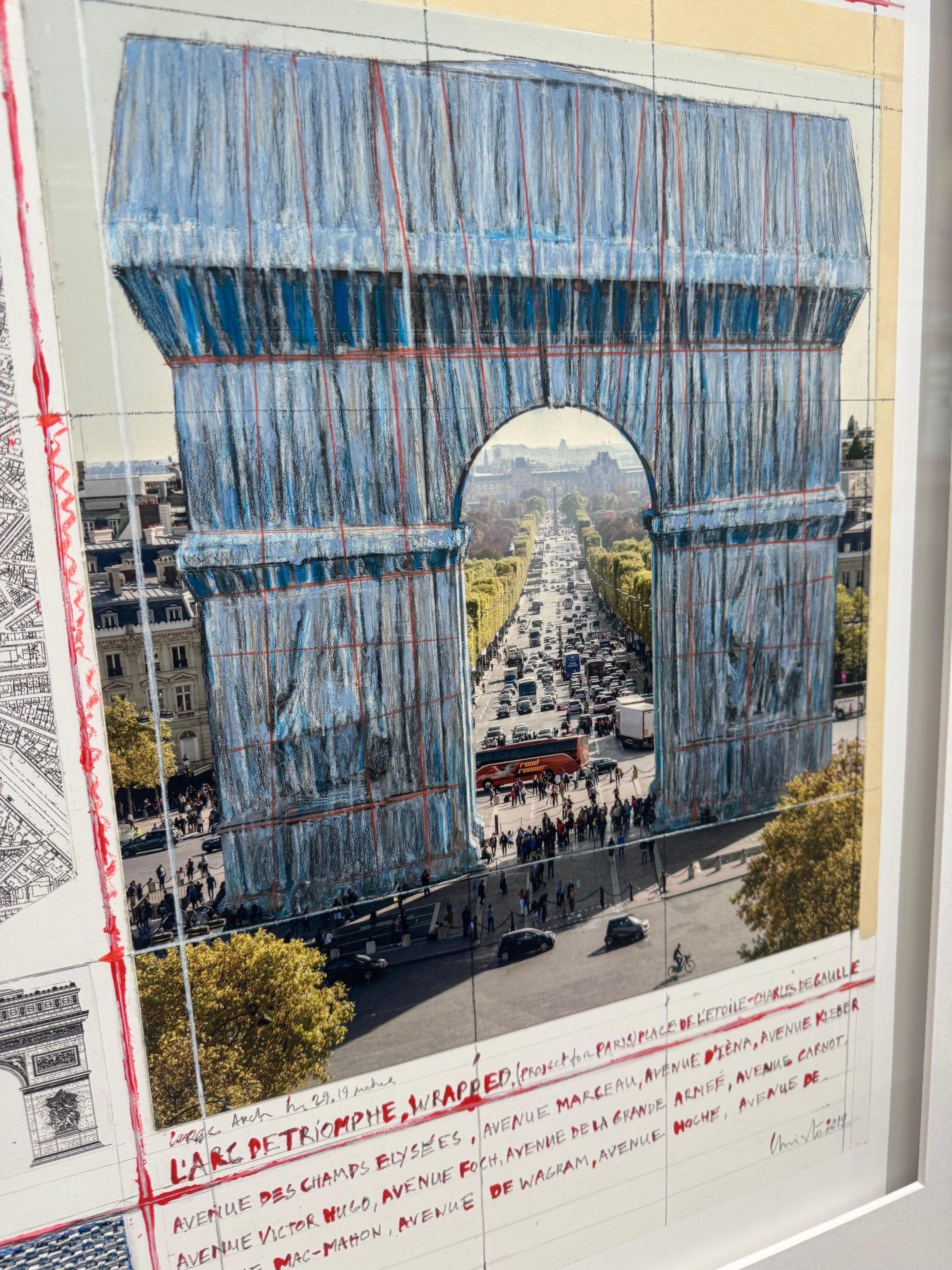 L'Arc de Triomphe, wrapped  - original Christo modern art lithograph Paris For Sale 4