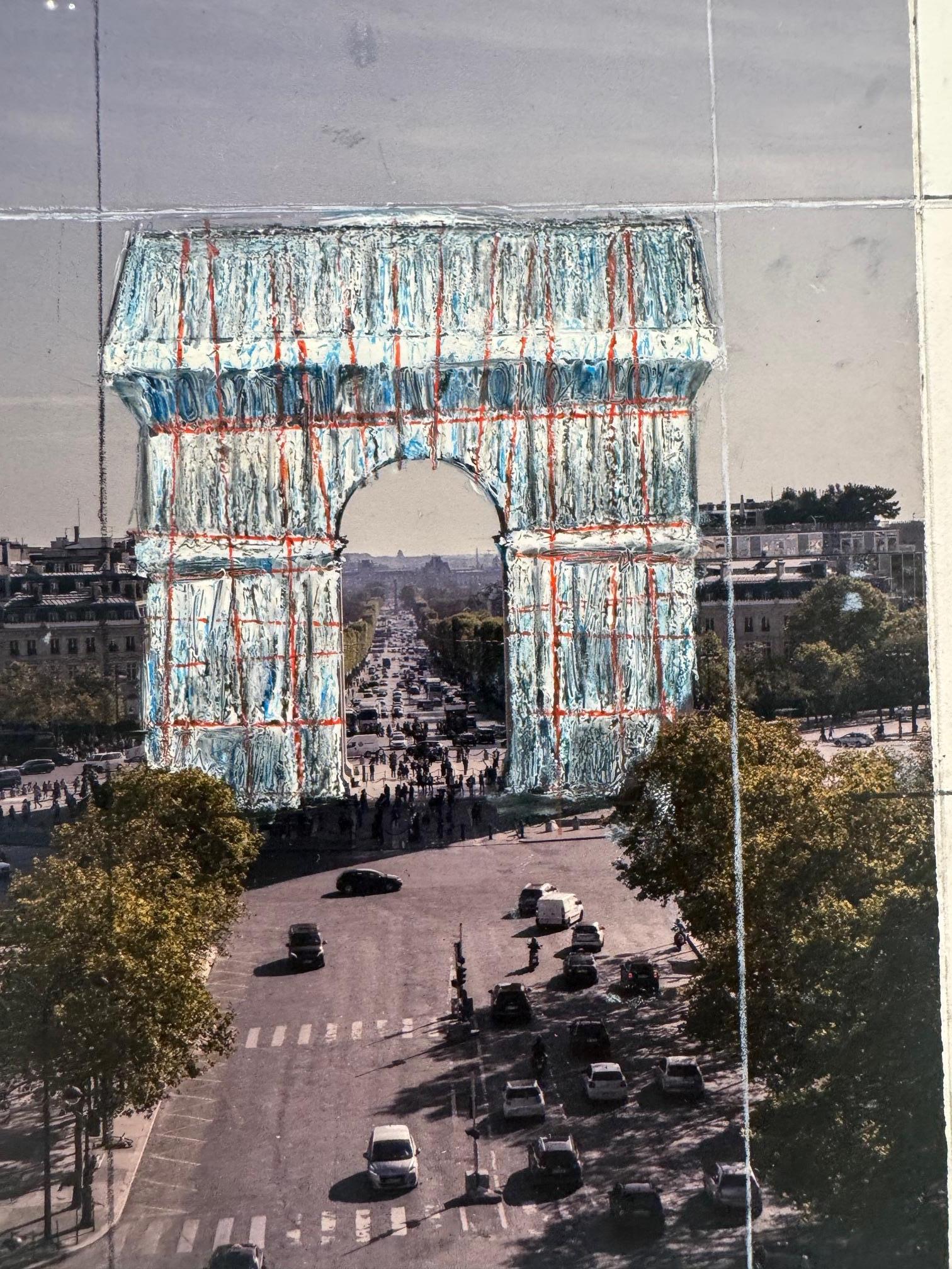 L'Arc de Triomphe, wrapped  - original Christo modern art lithograph Paris For Sale 4