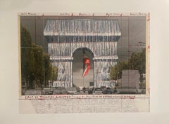 L''Arc de Triomphe, gewickelt Originale Christo-Lithographie der modernen Kunst, Paris