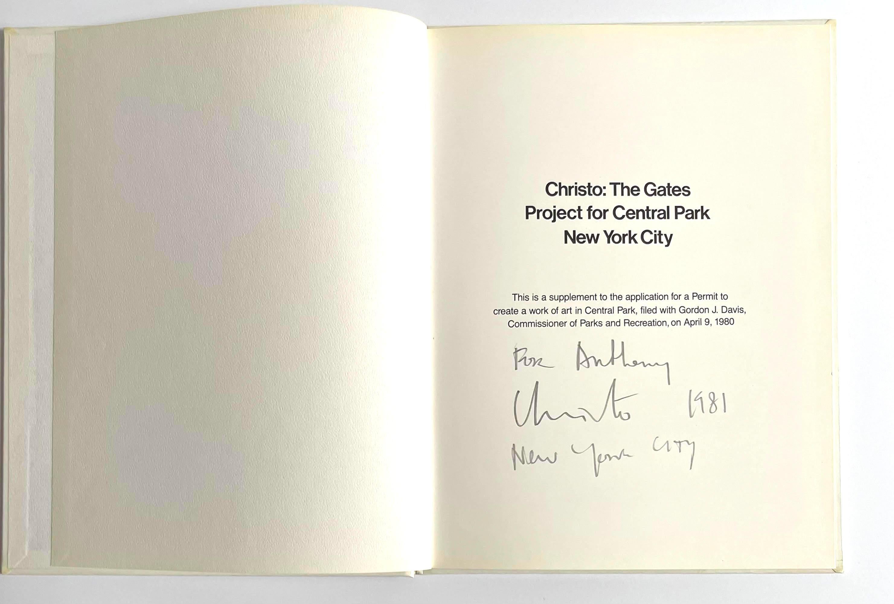 Monograph: Christo The Gates Project for Central Park NYC (Signed and Inscribed) For Sale 2