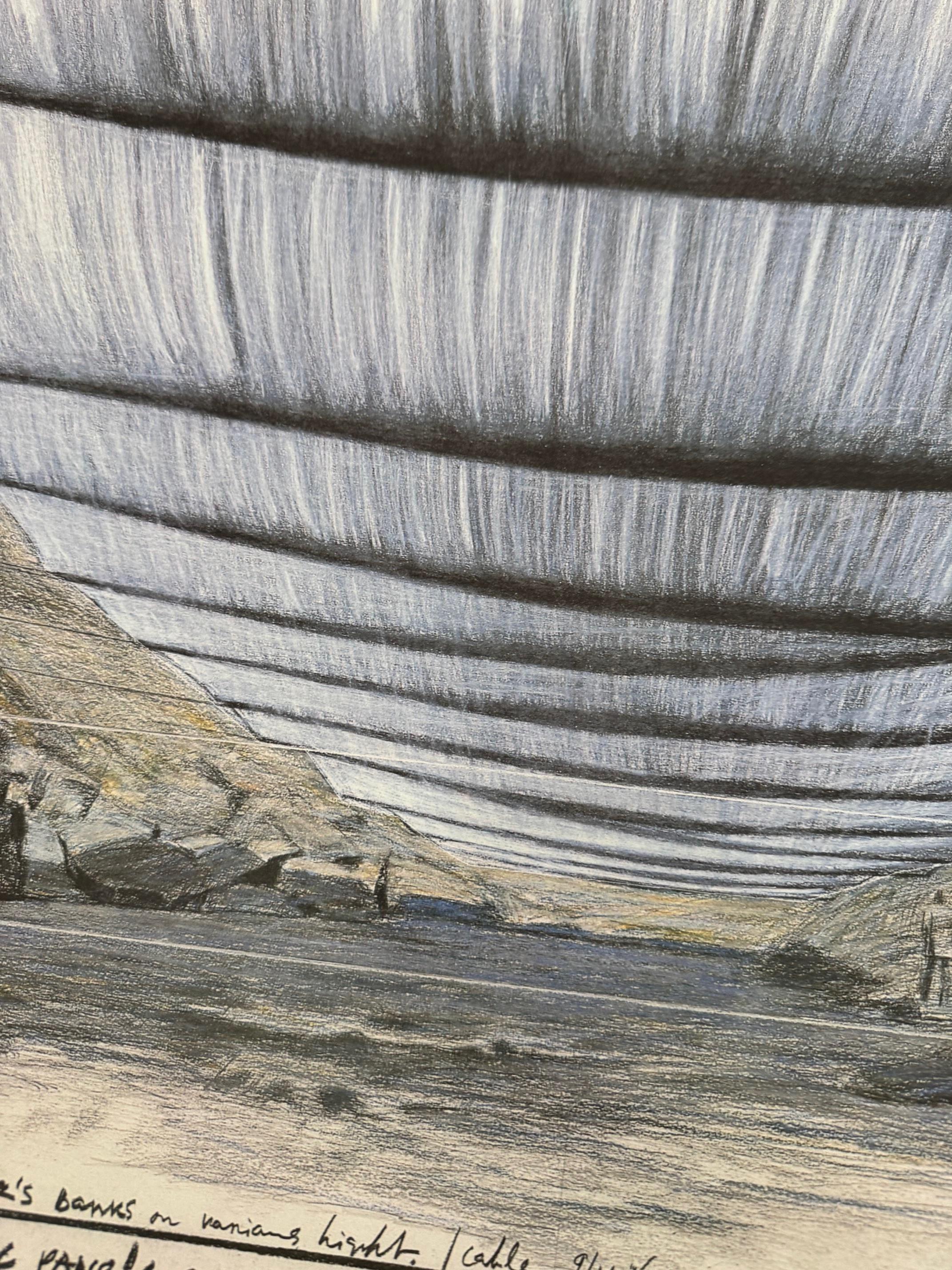 Sobre el río - arte moderno original de Christo Arkansas río desde abajo firmado en venta 6