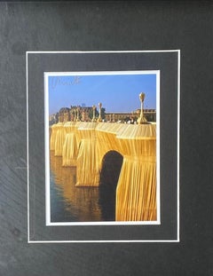 Pont Neuf, wrapped  - original Christo modern art signed photograph Paris 