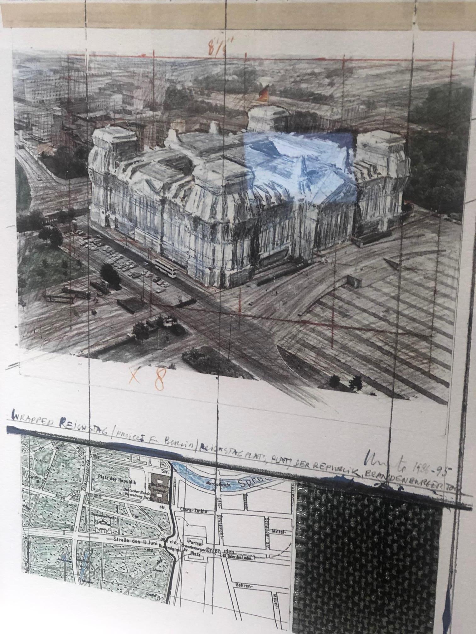 christo reichstag lithographie