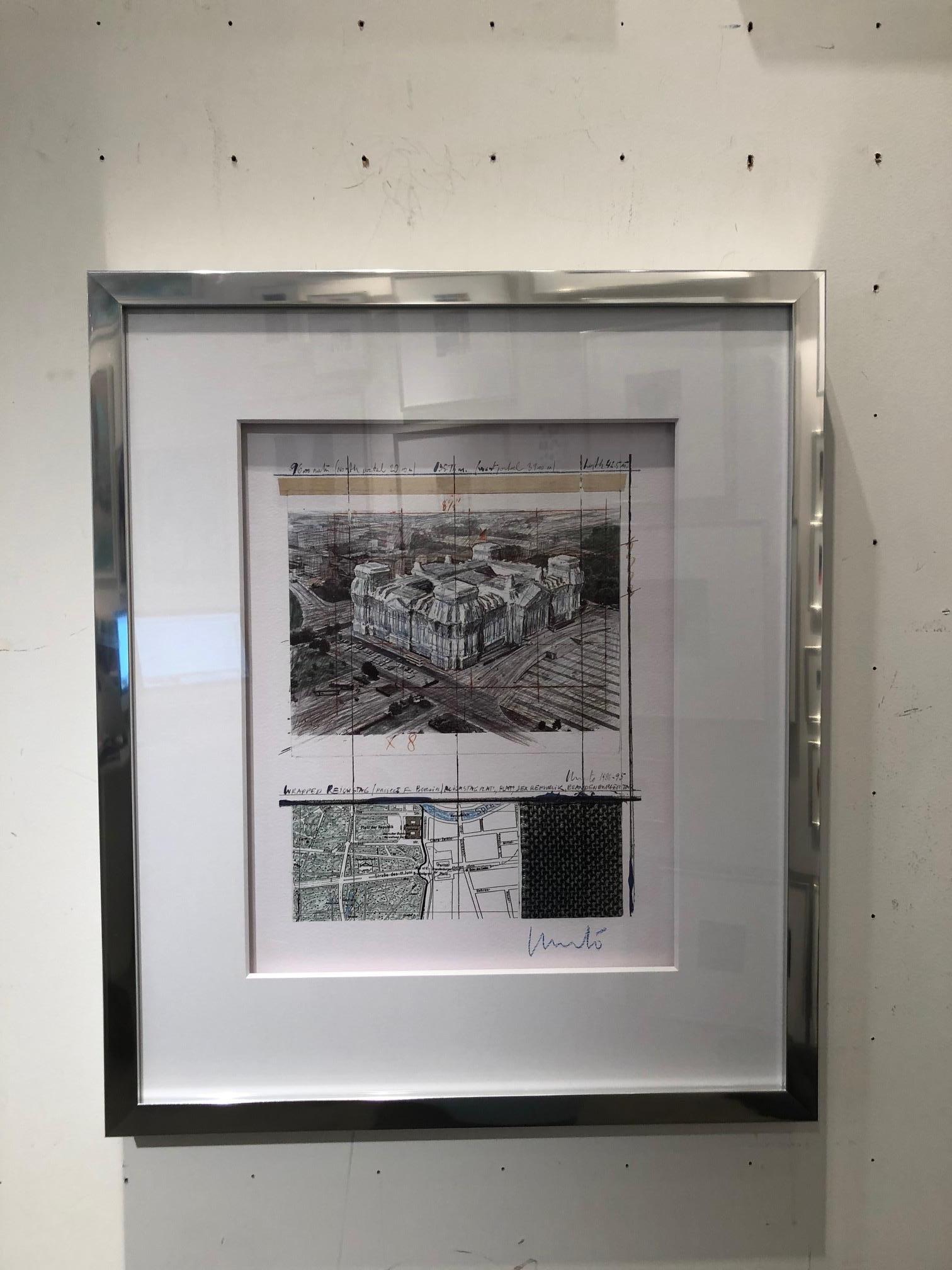 Reichstag X-8 - Original Christo-Modern-Kunstlithographie Berliner historisches Gebäude 1
