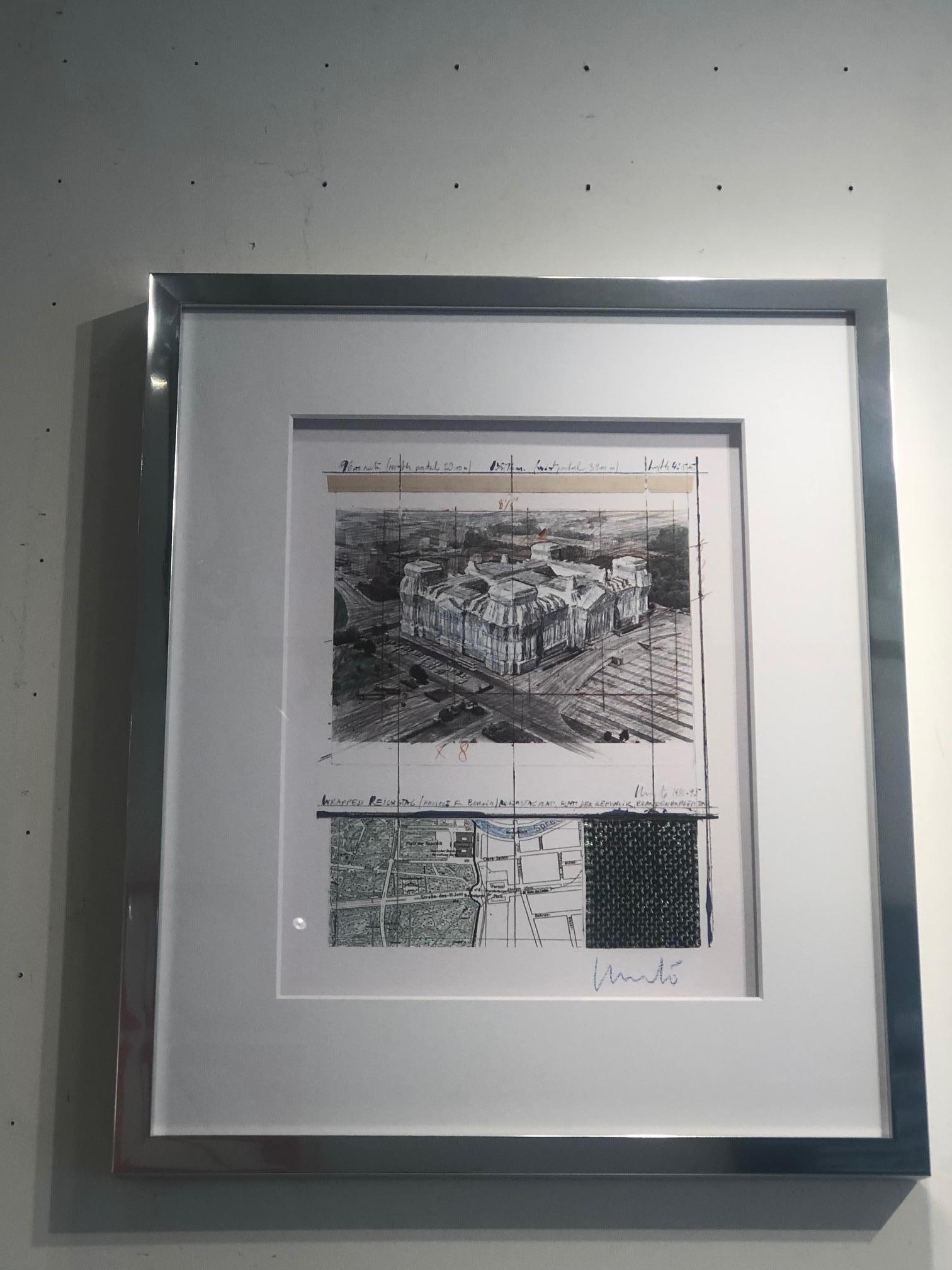 Reichstag X-8 - Original Christo-Modern-Kunstlithographie Berliner historisches Gebäude 2
