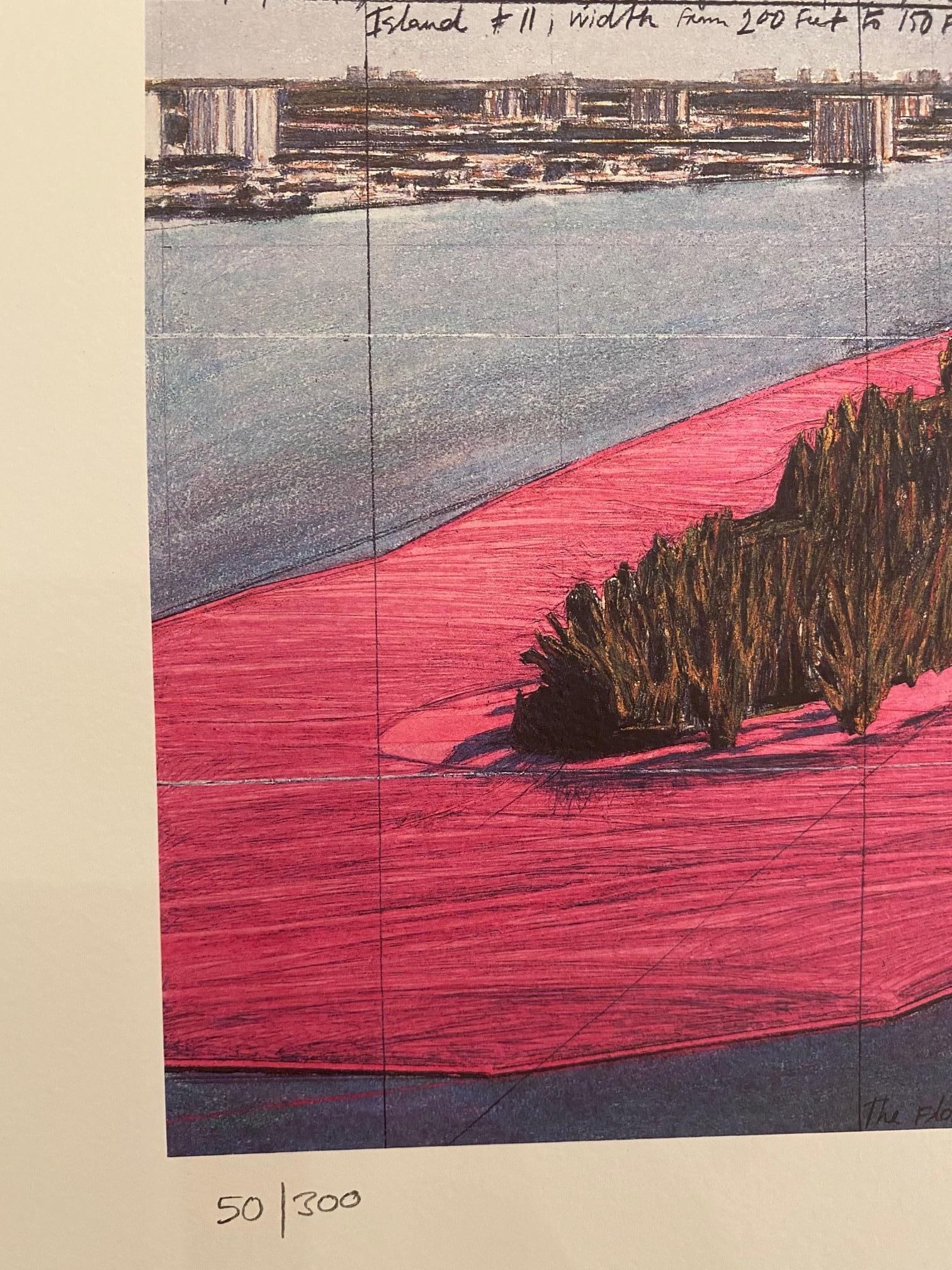 Surrounded Island (Biscayne Bay) original Christo modern art lithograph island 1