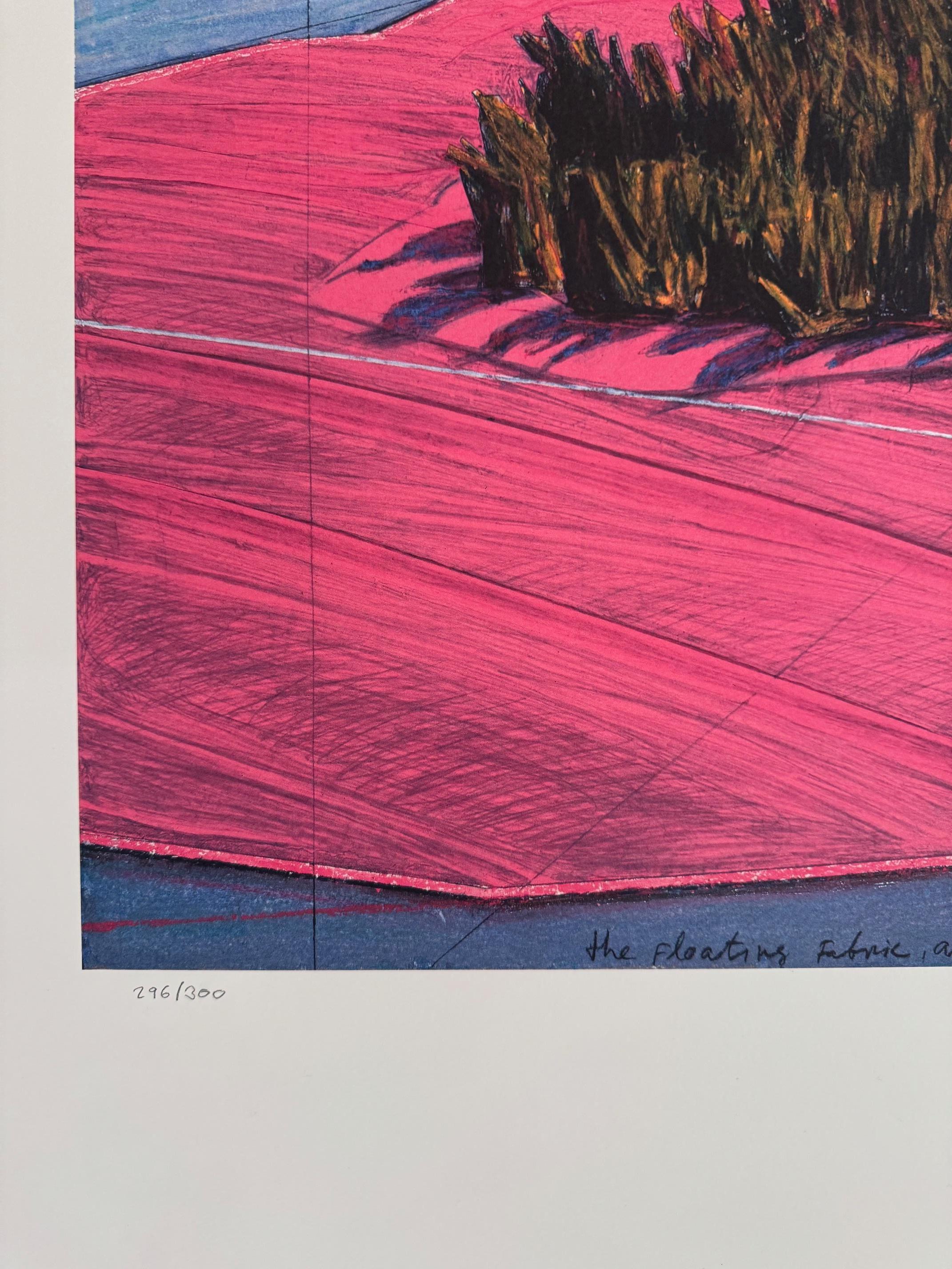 Isola circondata (Baia di Biscayne) litografia d'arte moderna originale di Christo Nature in vendita 2