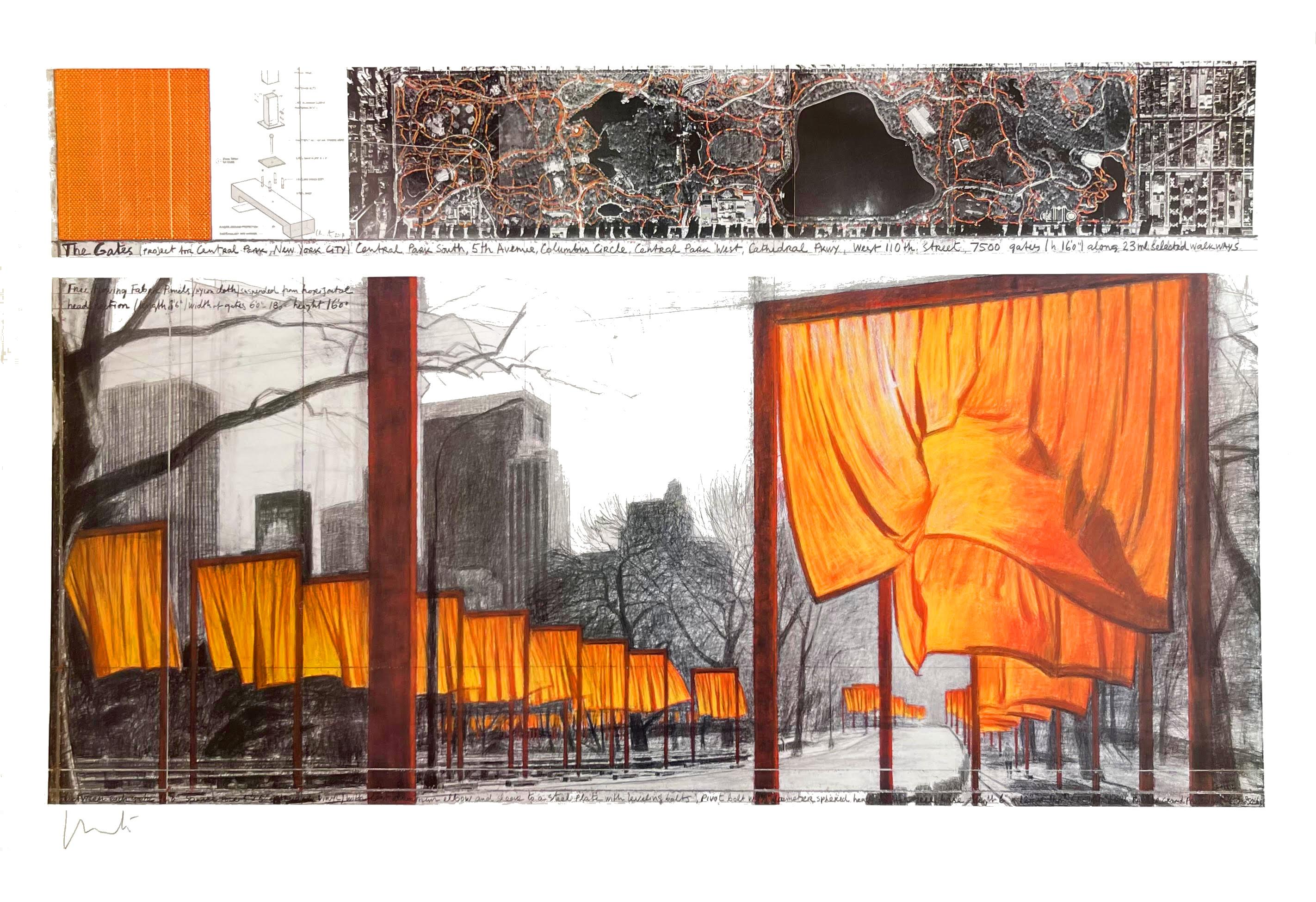 Christo Figurative Print - The Gates (Hand signed poster)