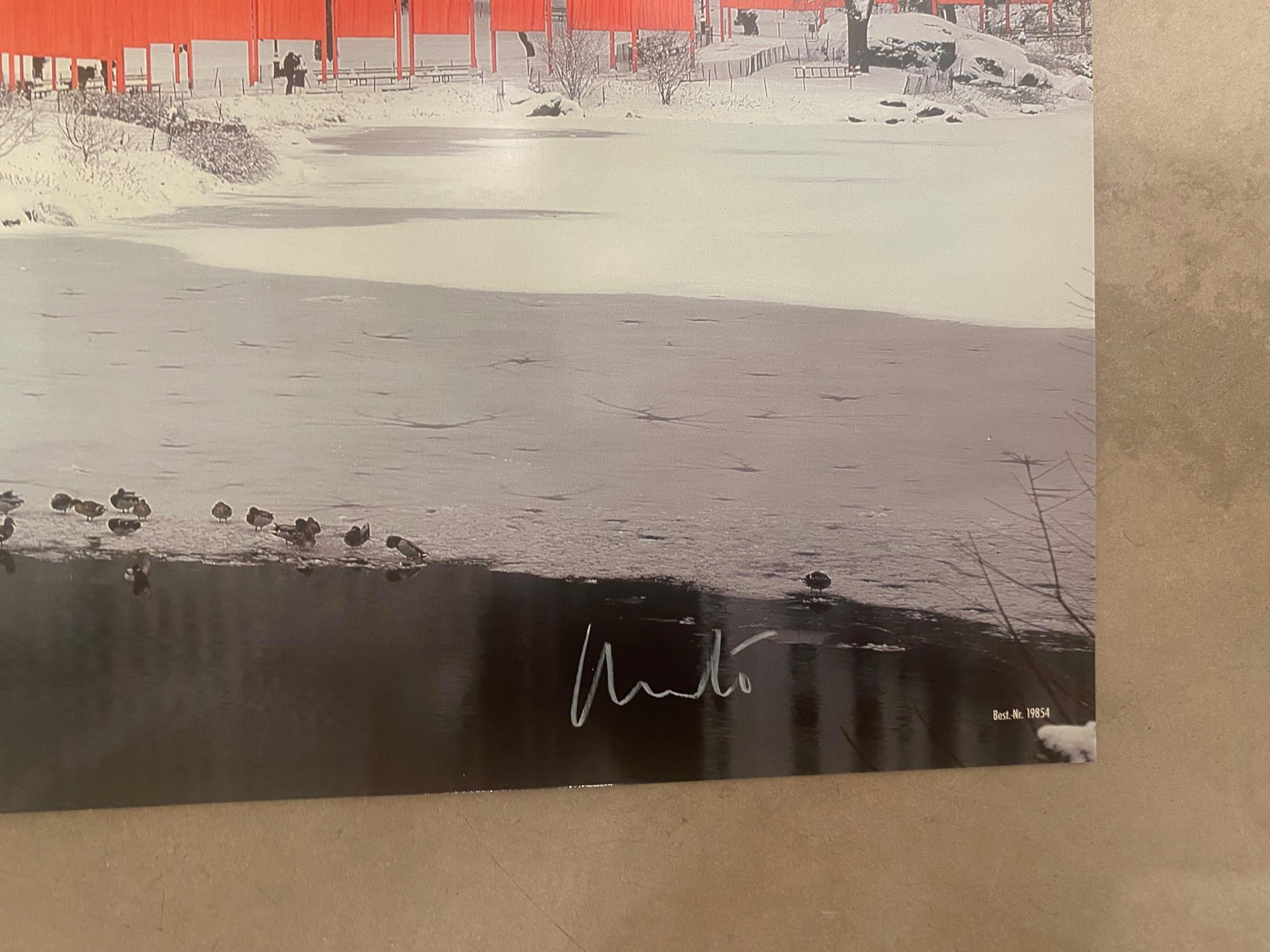 The Gates NYC Skyline in the Snow-original Christo modern art photograph signed  For Sale 2