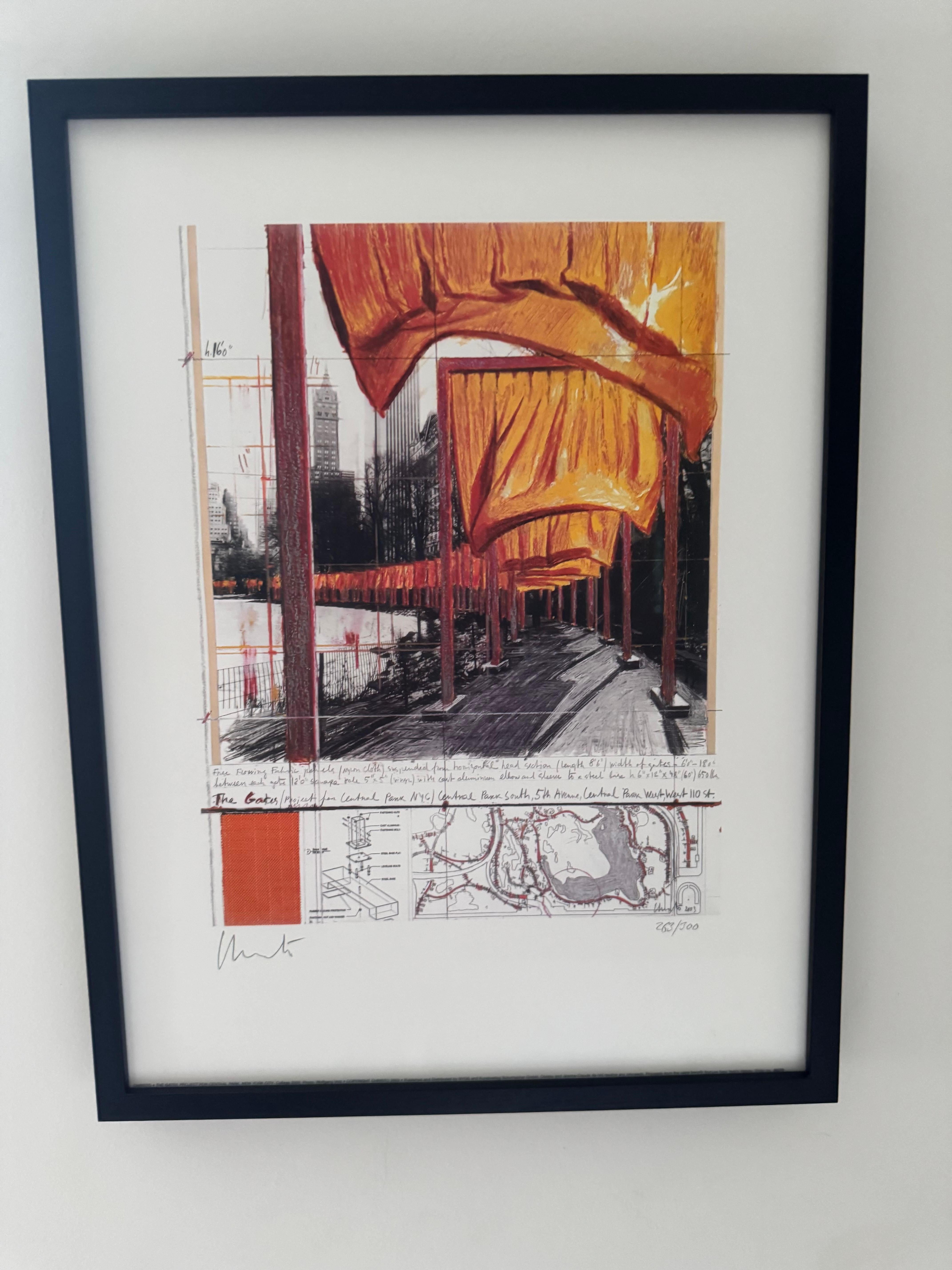 The Gates - original Christo lithograph New York Central Park 1